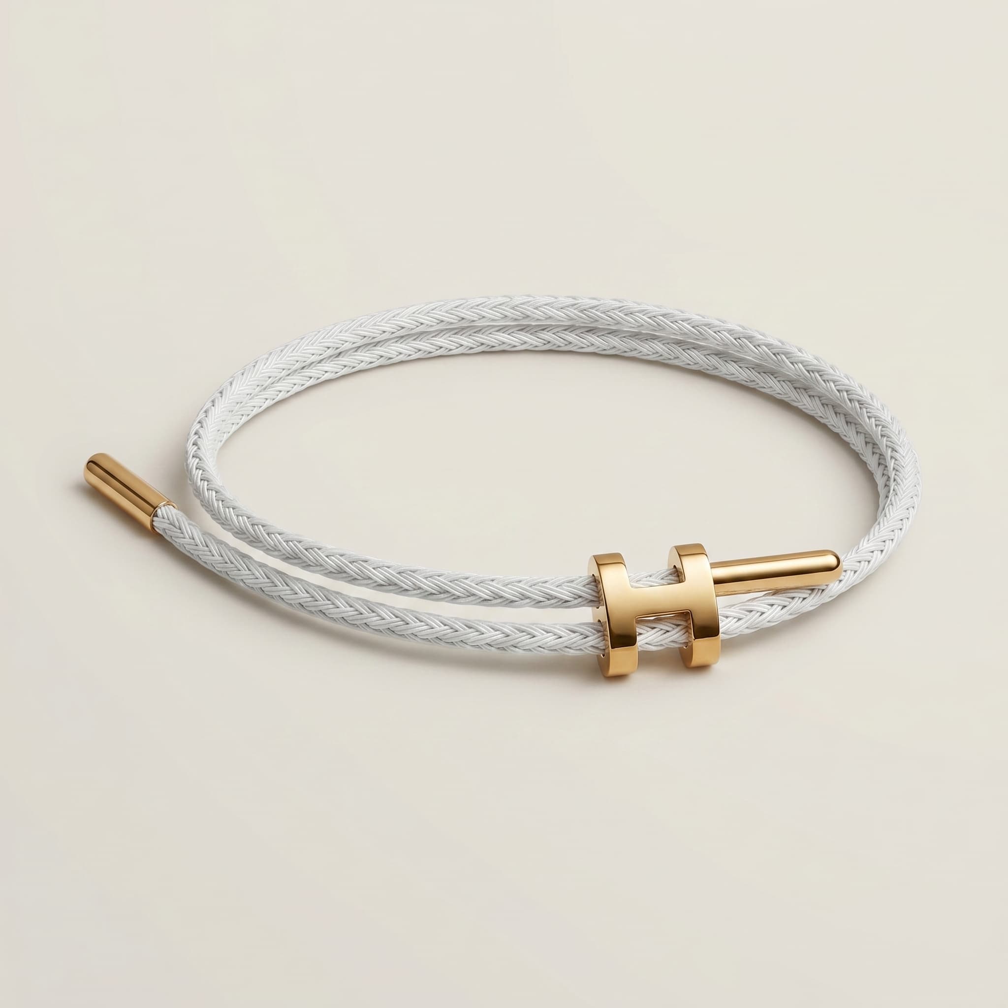 white braided cord bracelet