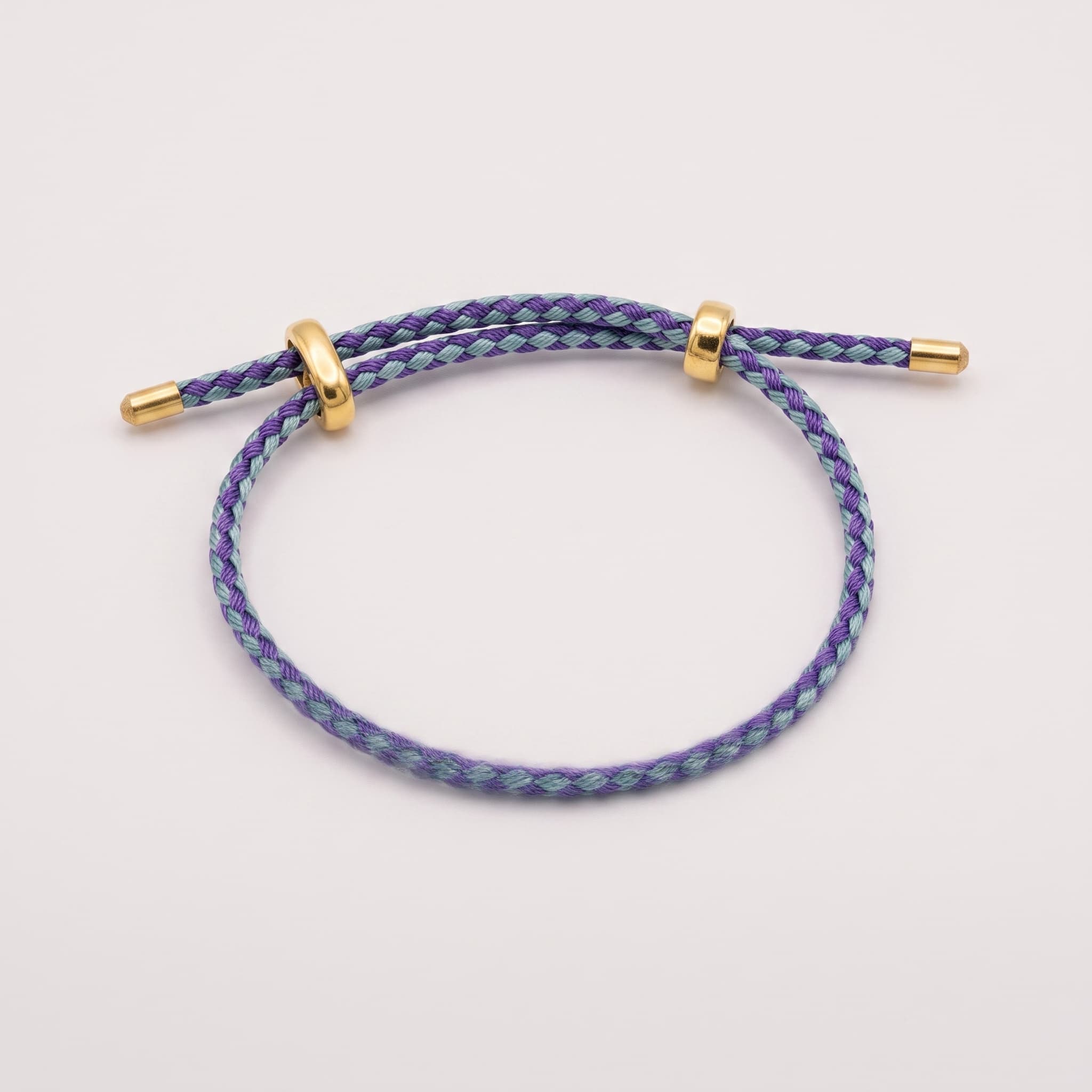 purple and teal adjustable bracelet