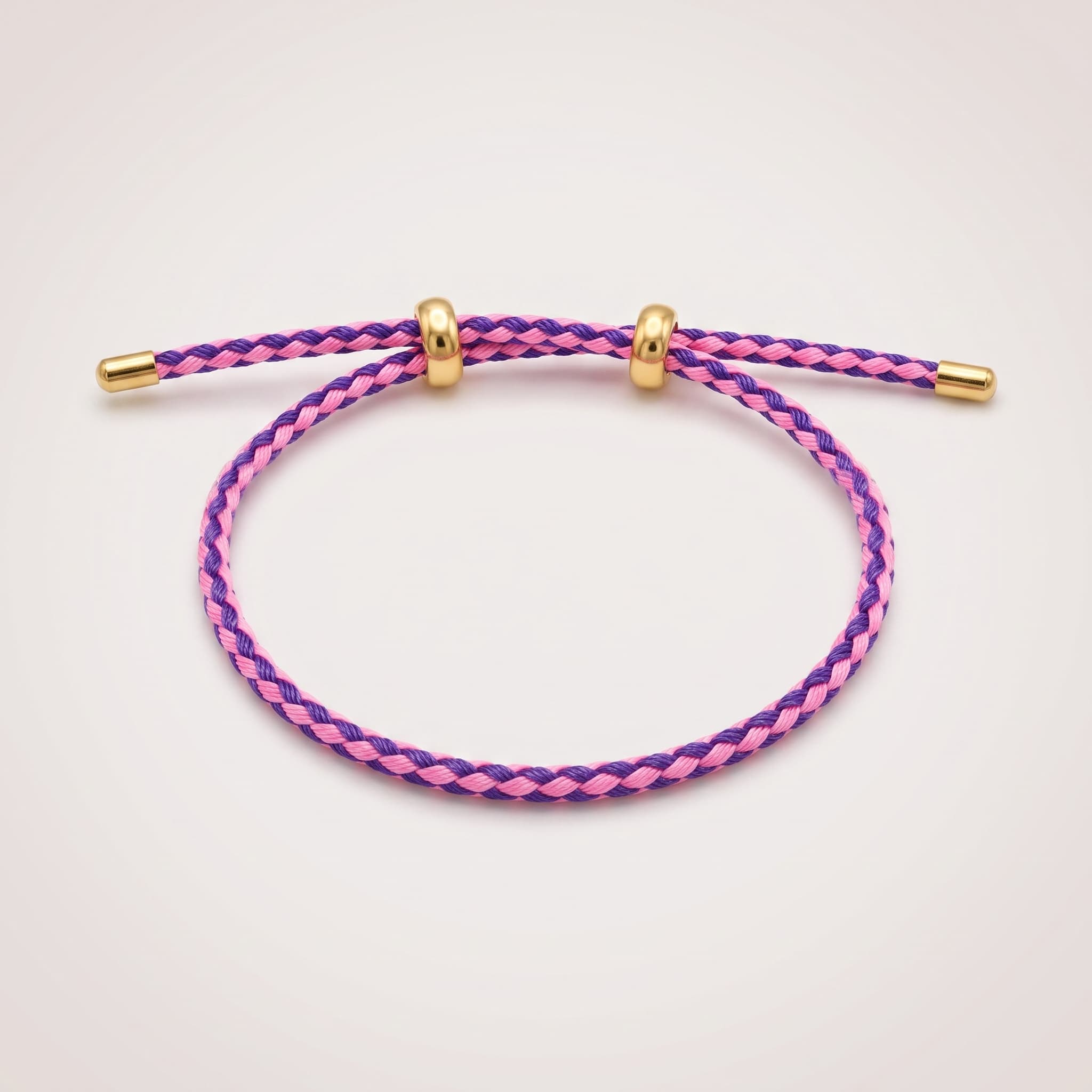 pink and purple braided bracelet