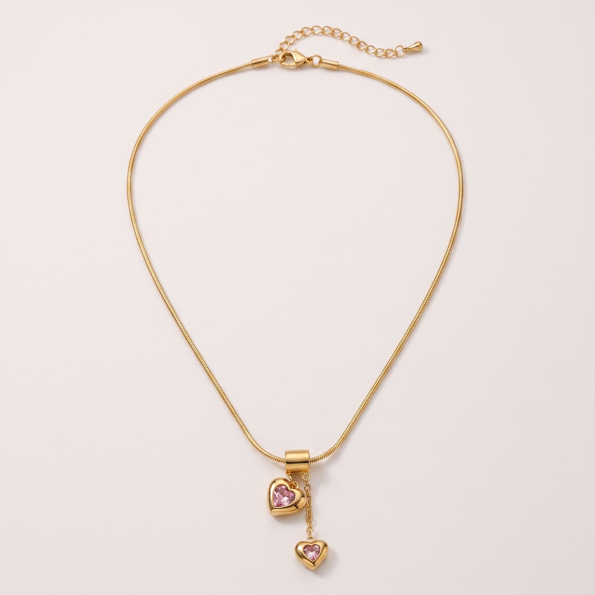 pink heart charm necklace