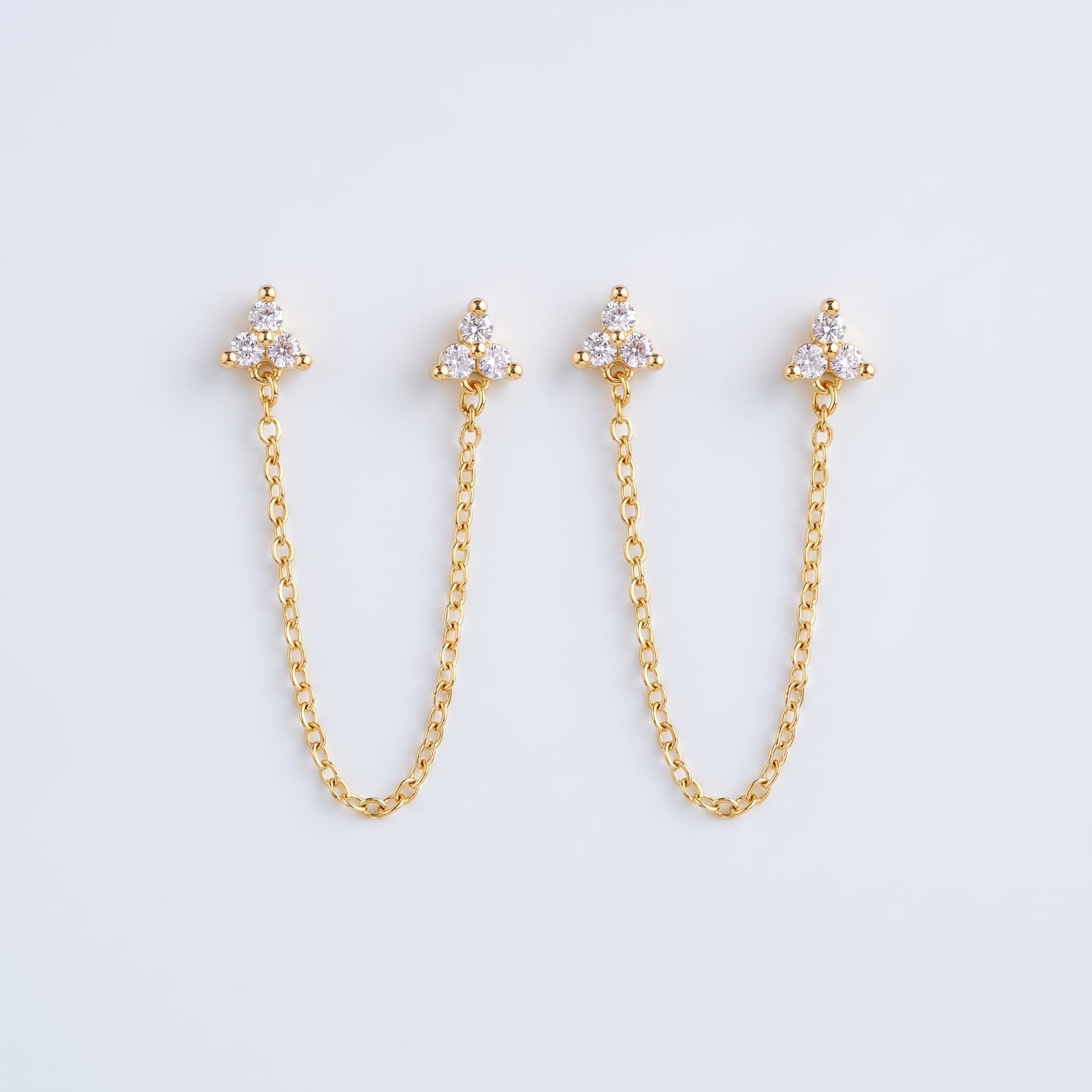 dainty flower chain ball studs (Pair)
