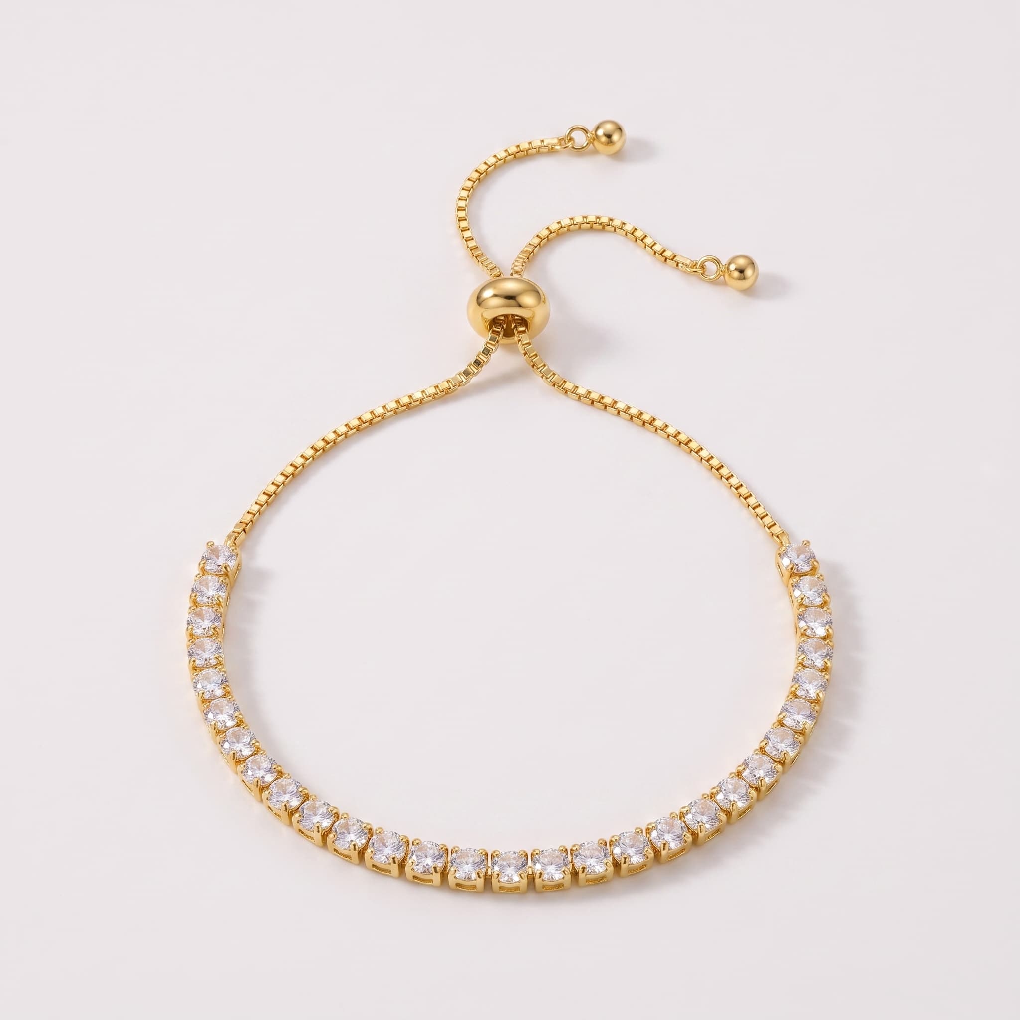 dainty stone slide bracelet (Adjustable)