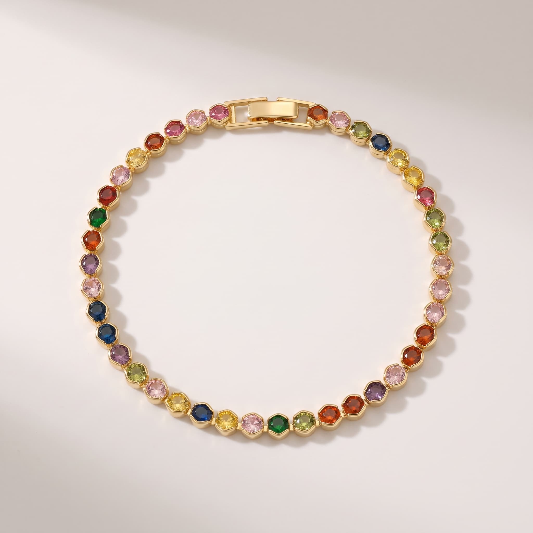 multicolour gemstone tennis bracelet