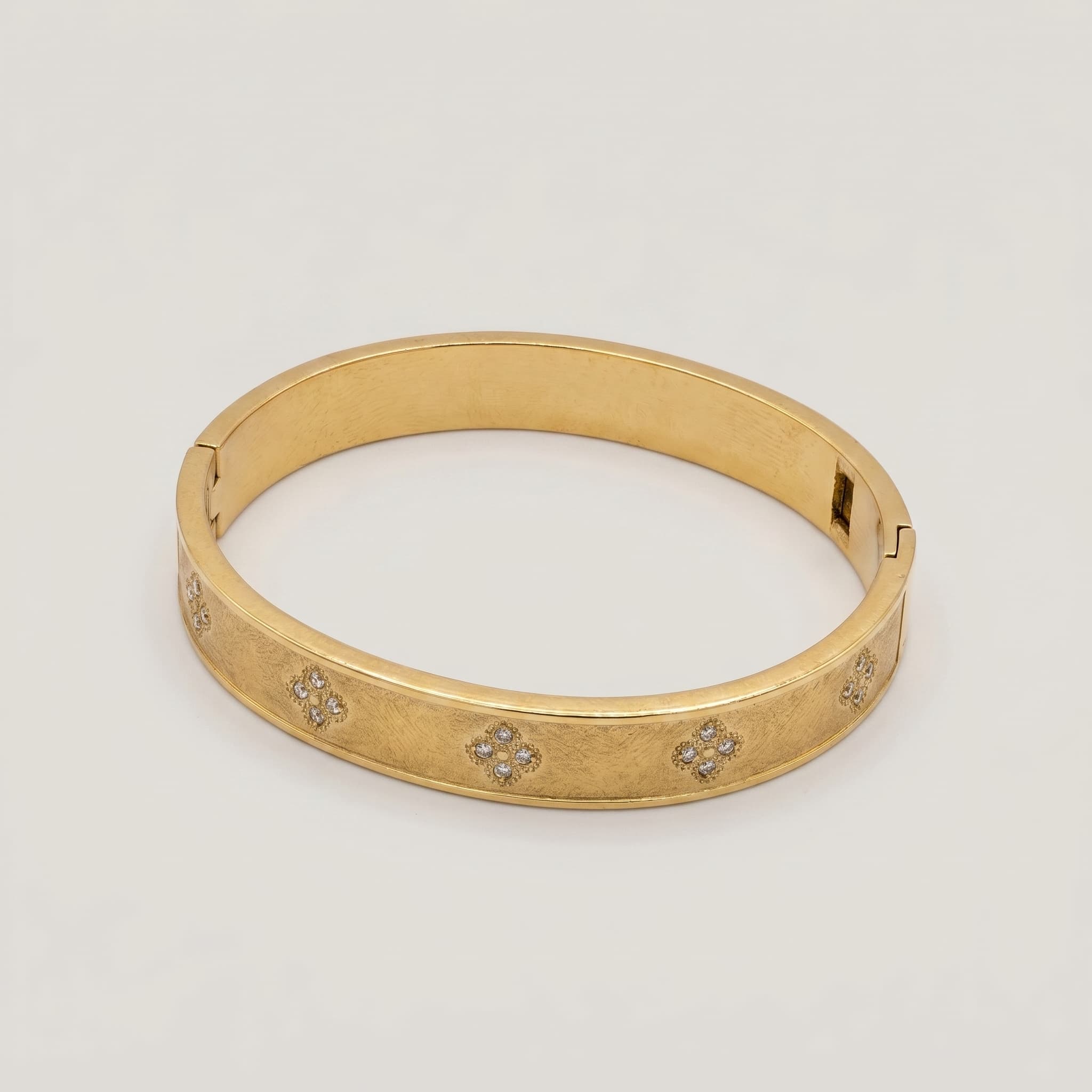 dainty stone studded gold cuff (Small size)