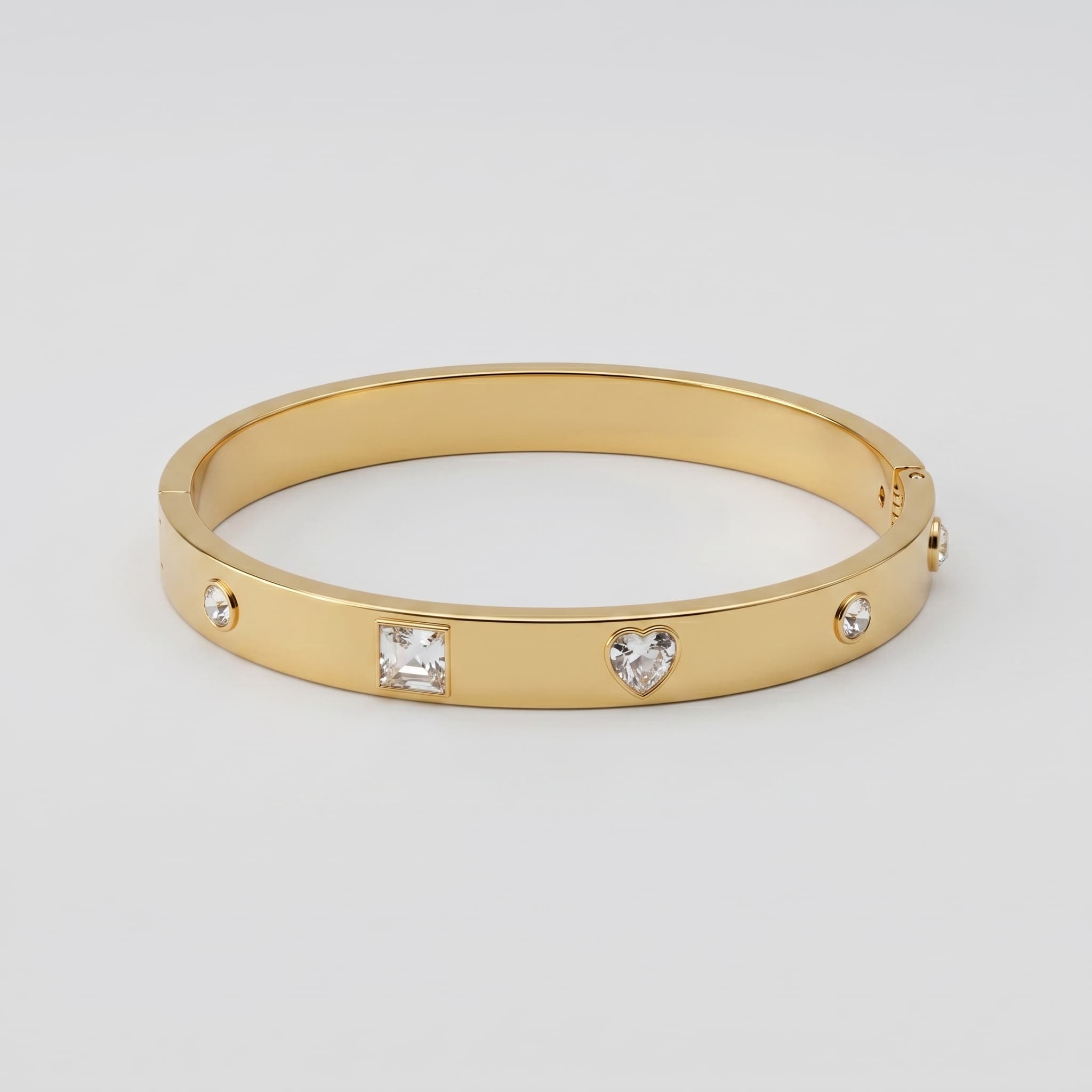 gold charm hinged bangle (Small size)