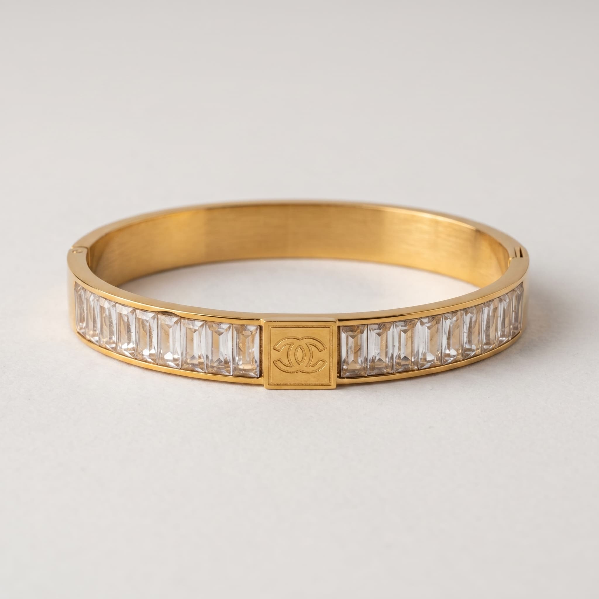 gold crystal baguette cuff (Small size)