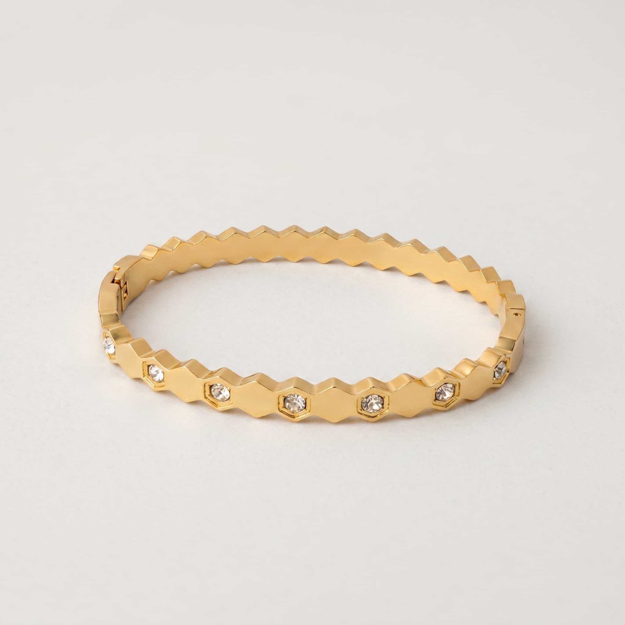 zigzag crystal bangle (Small Size)