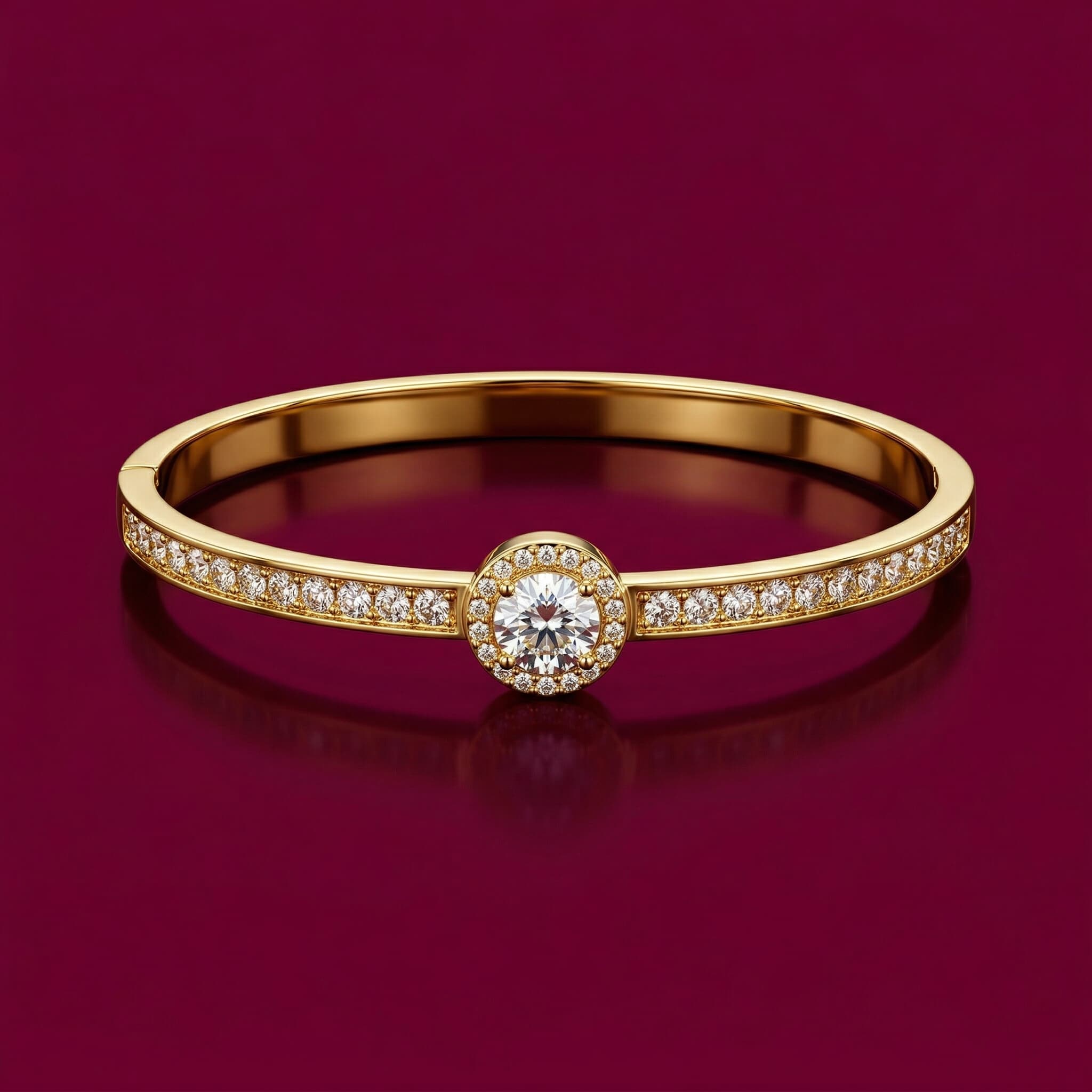 golden crystal halo bangle