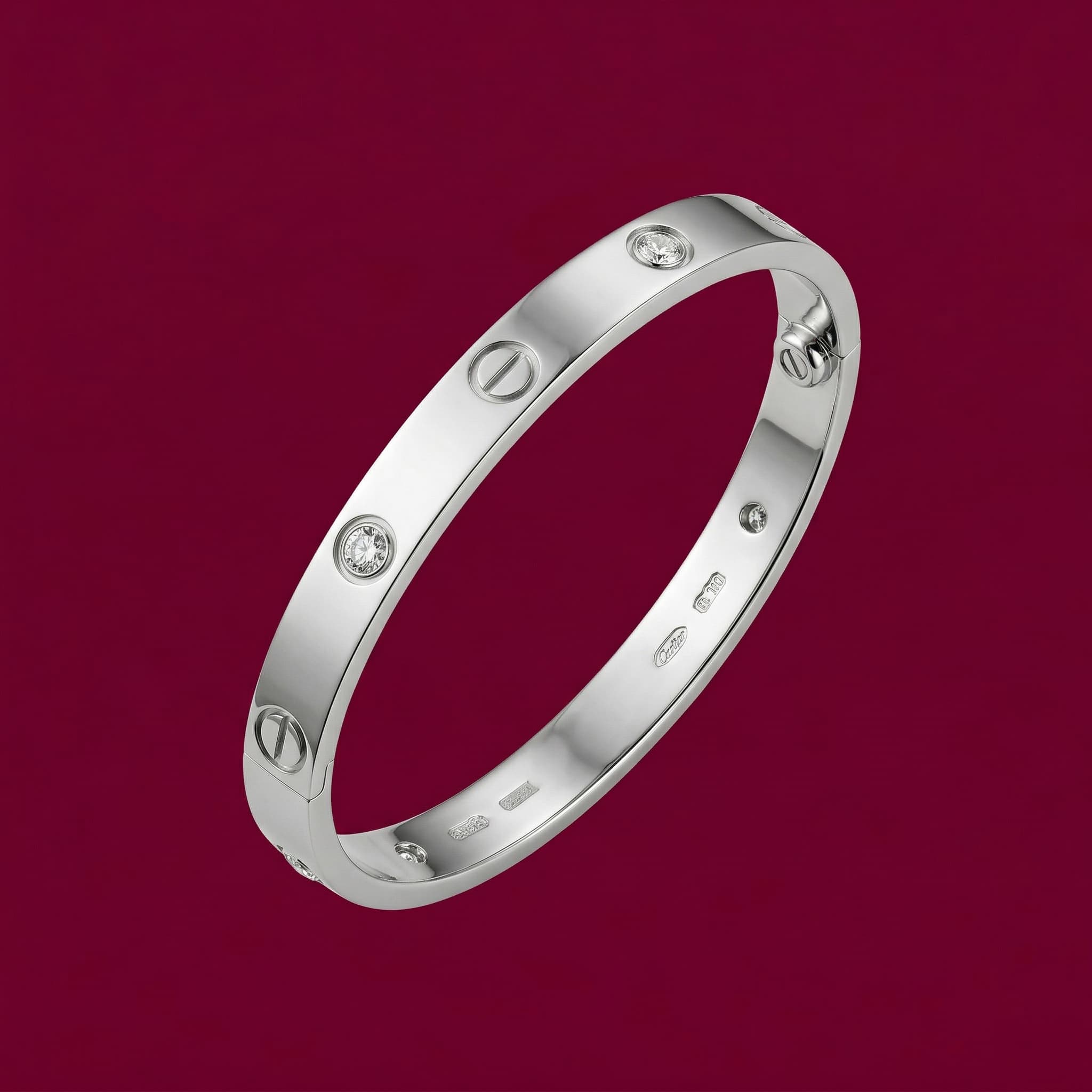 sleek silver studded bangle