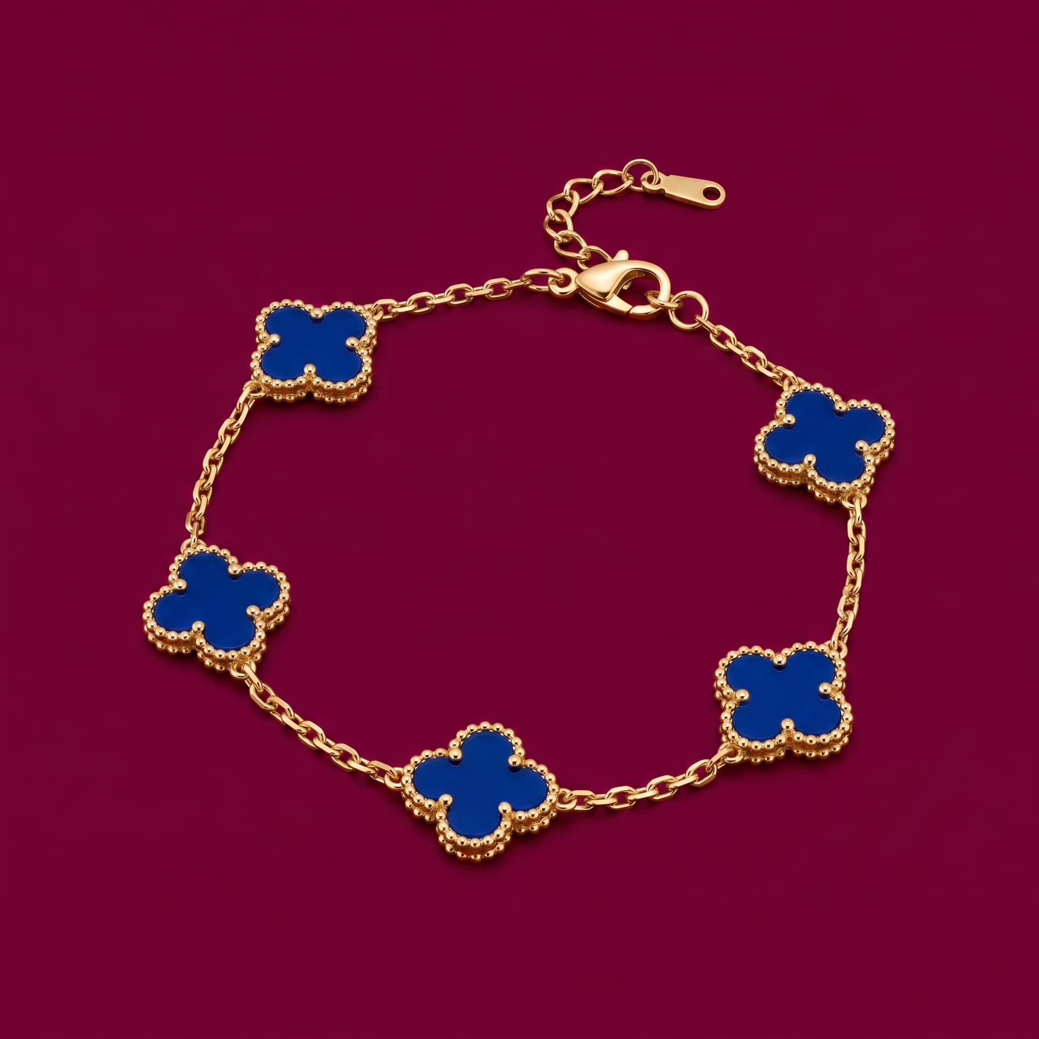 blue clover charm bracelet