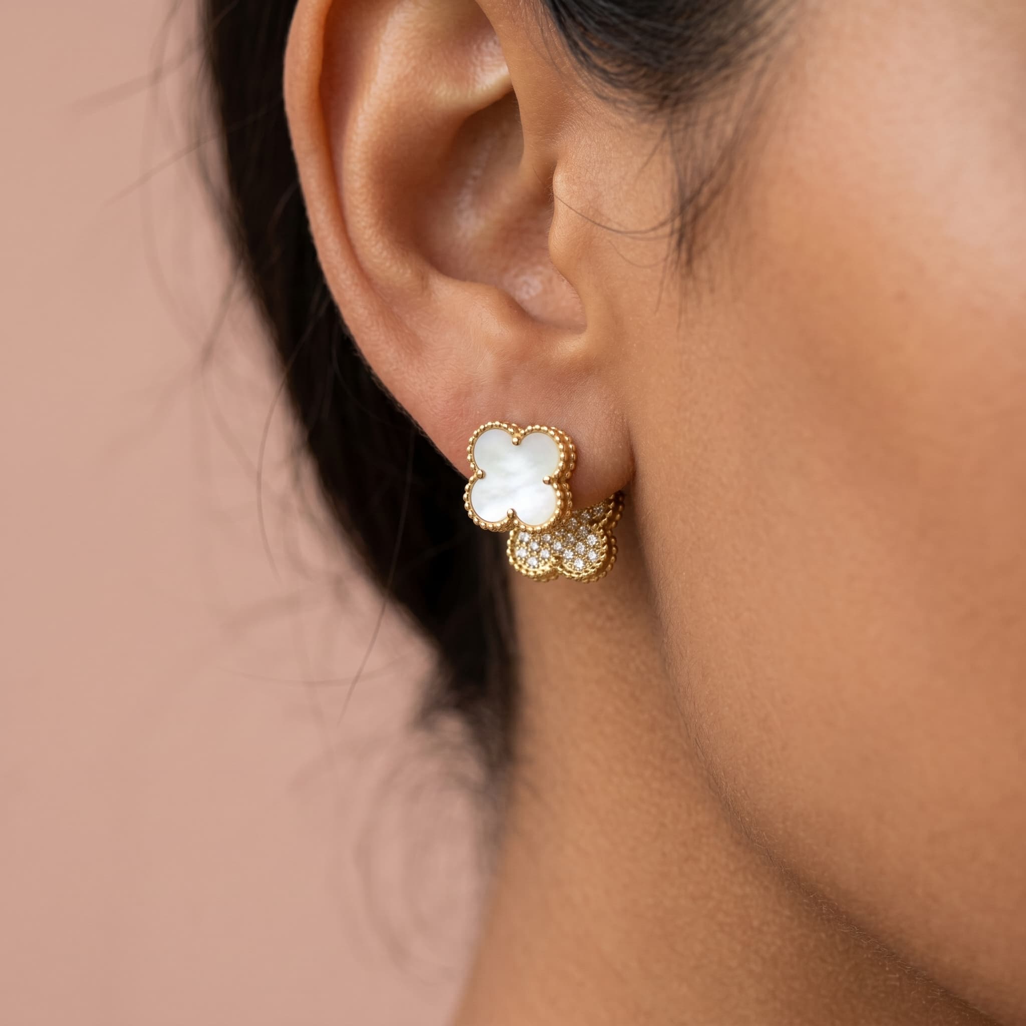 little clover huggie hoops