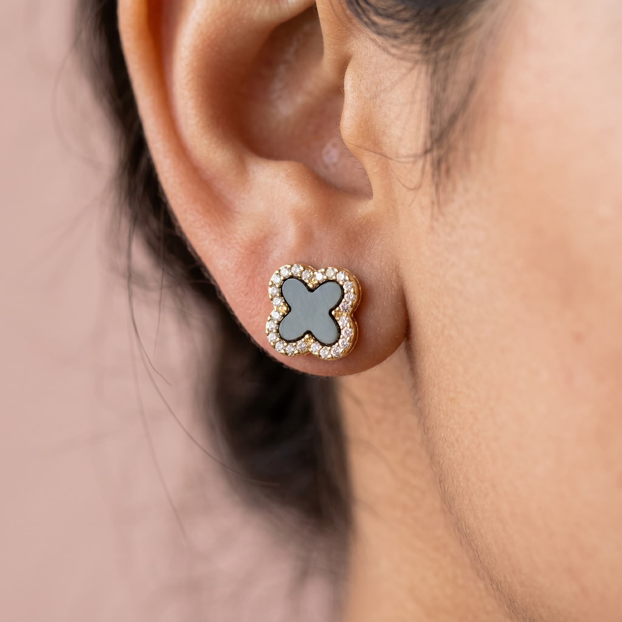 little black clover studs