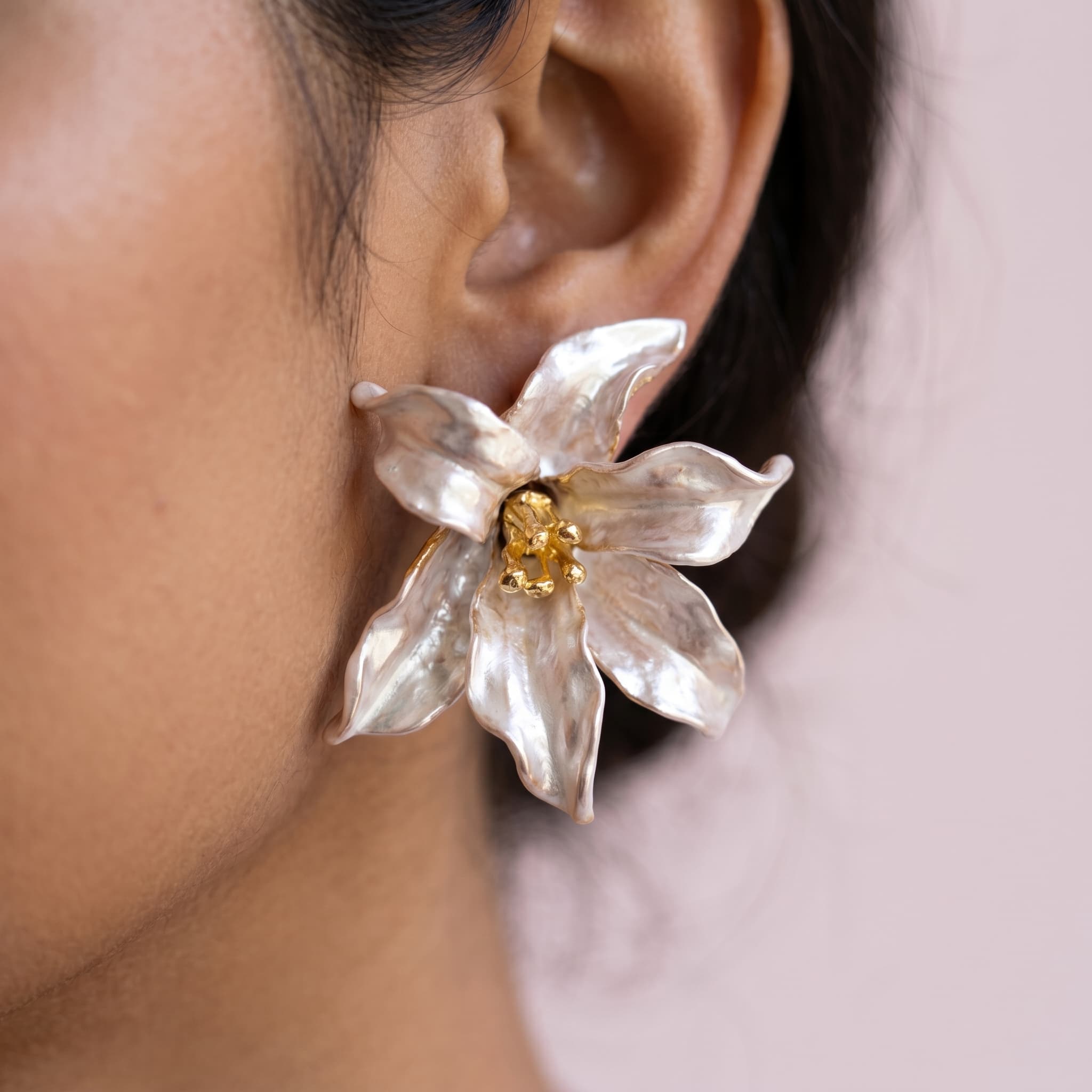 soft petal flower studs