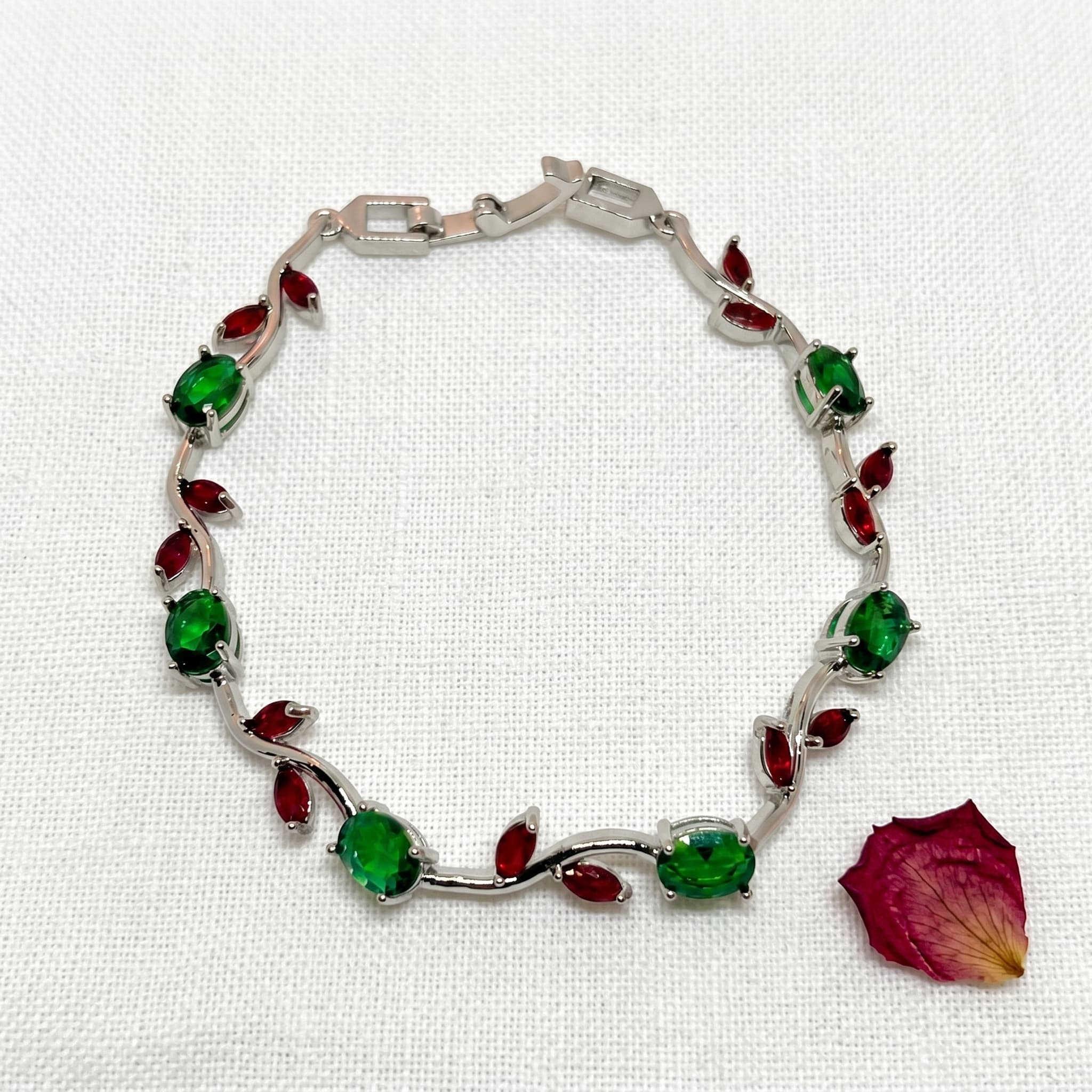 ruby and emerald vine bracelet