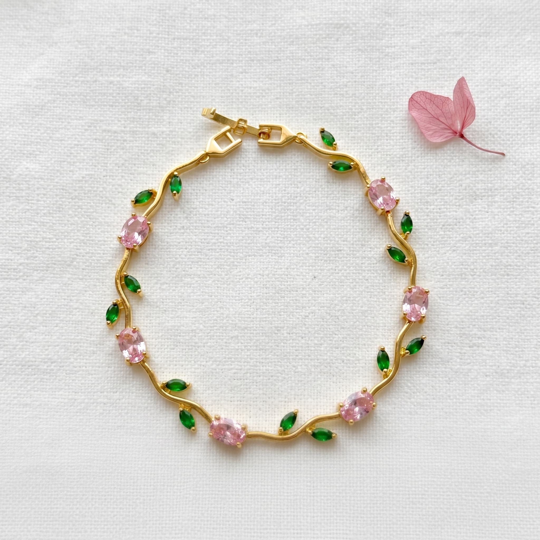 pink floral vine bracelet