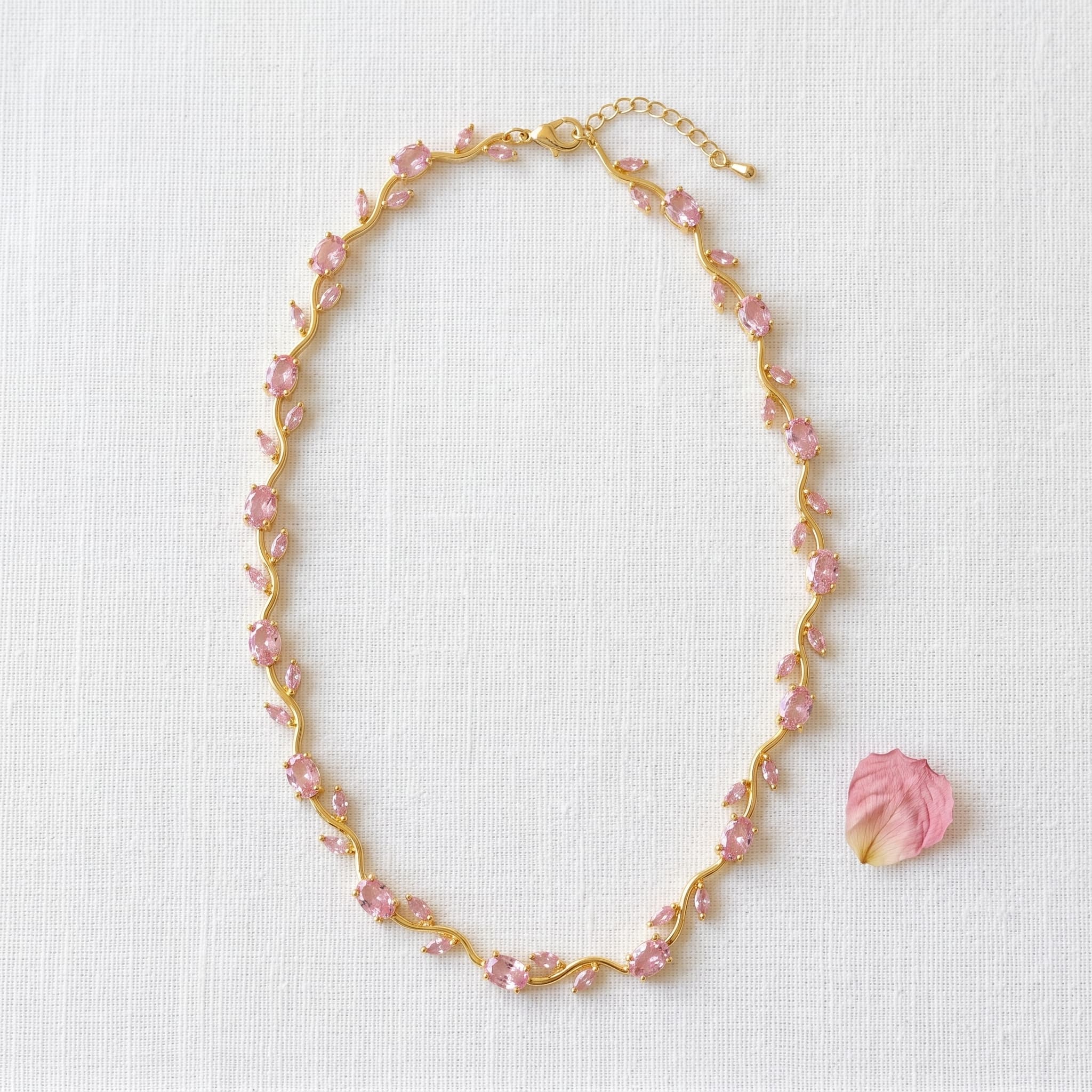 pink blossom vine necklace