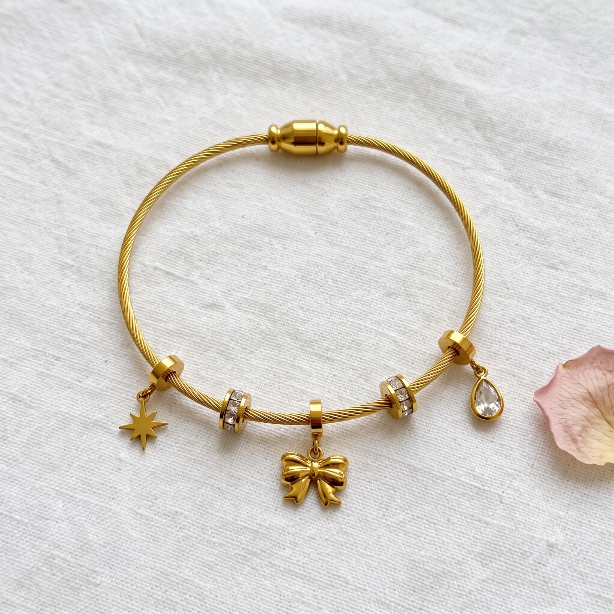 little bow charm bracelet
