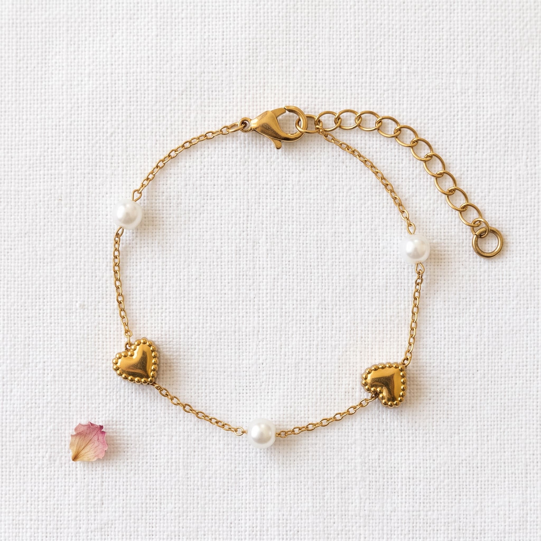 little hearts and pearl bracelet