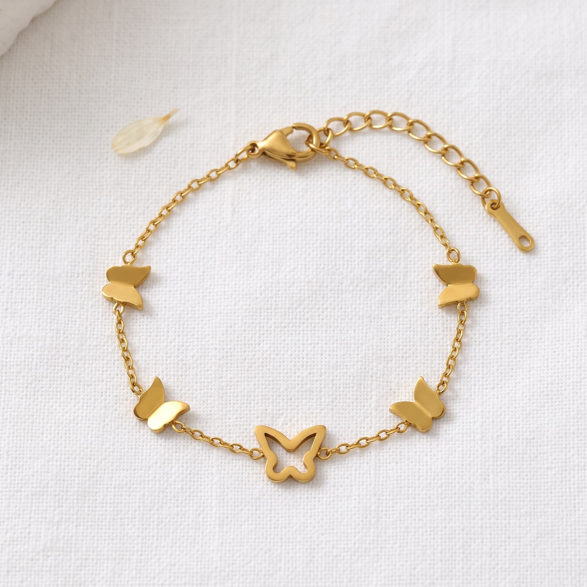 golden butterfly charm bracelet