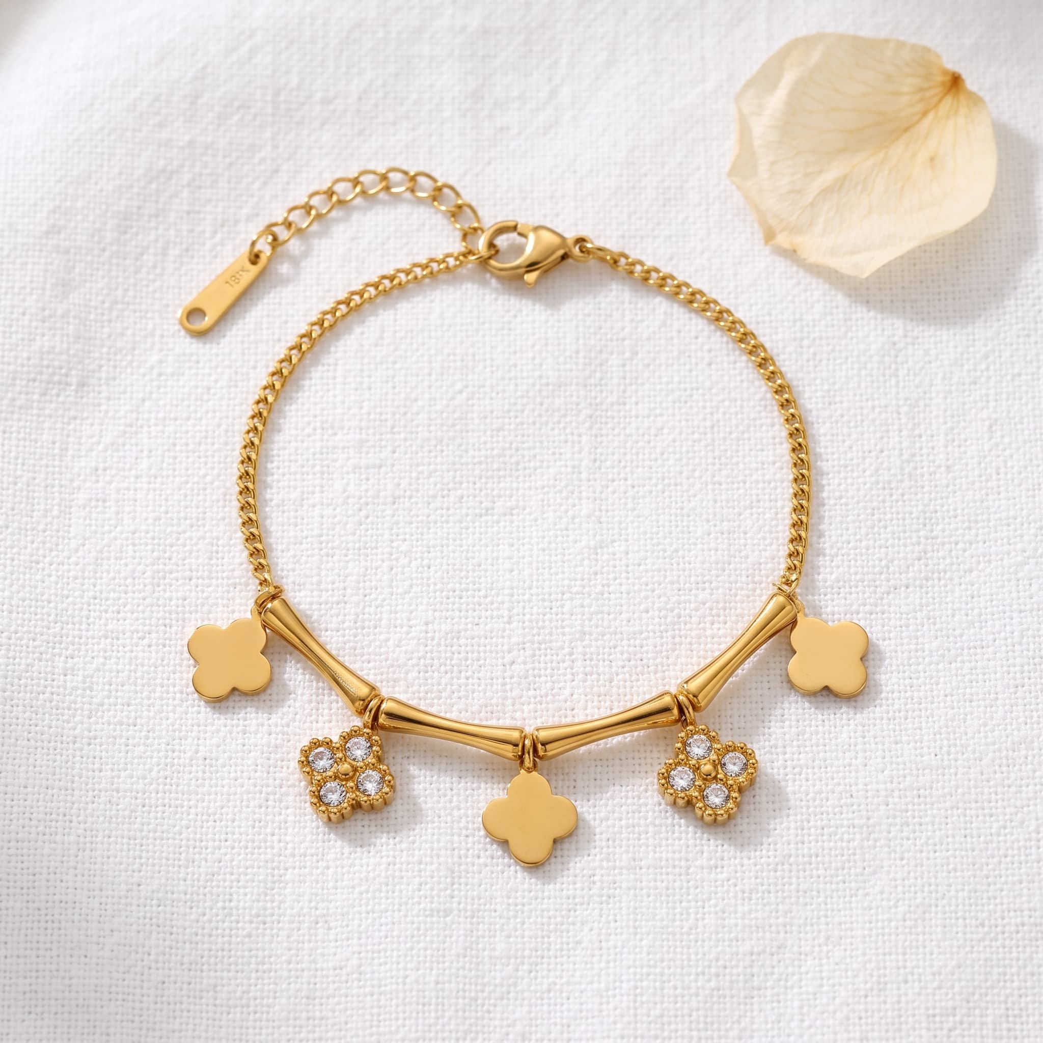 clover charm gold bracelet