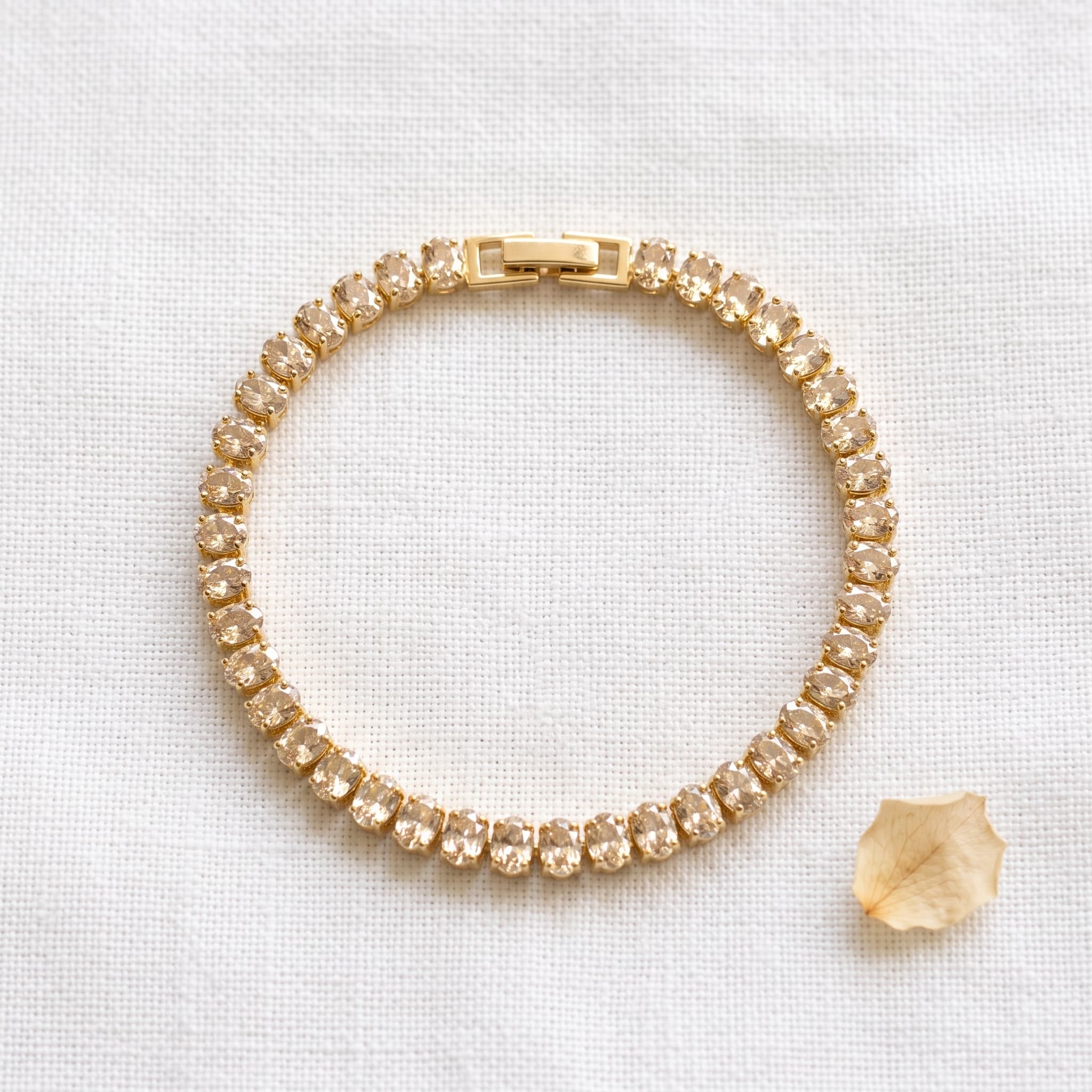 classic oval stone tennis bracelet
