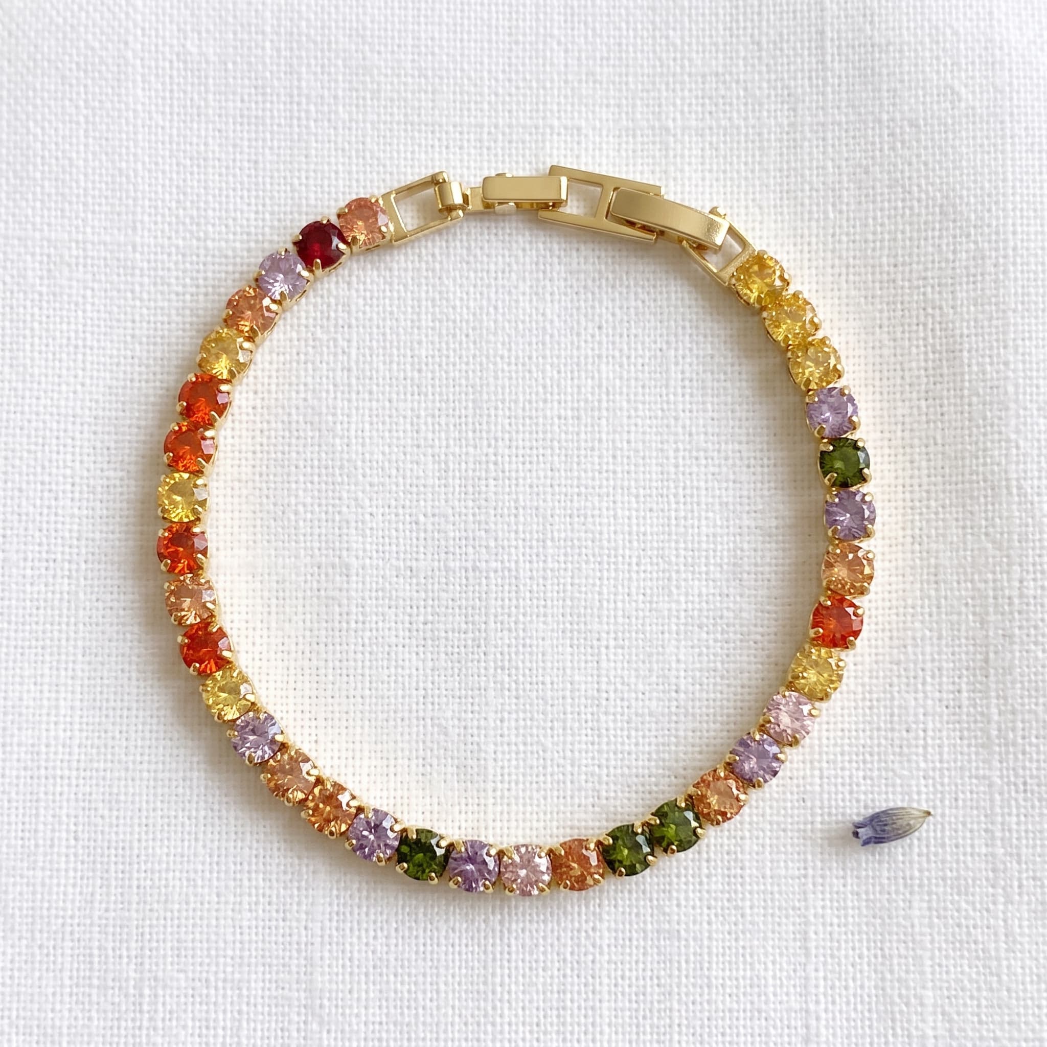 multicolour sunset tennis bracelet