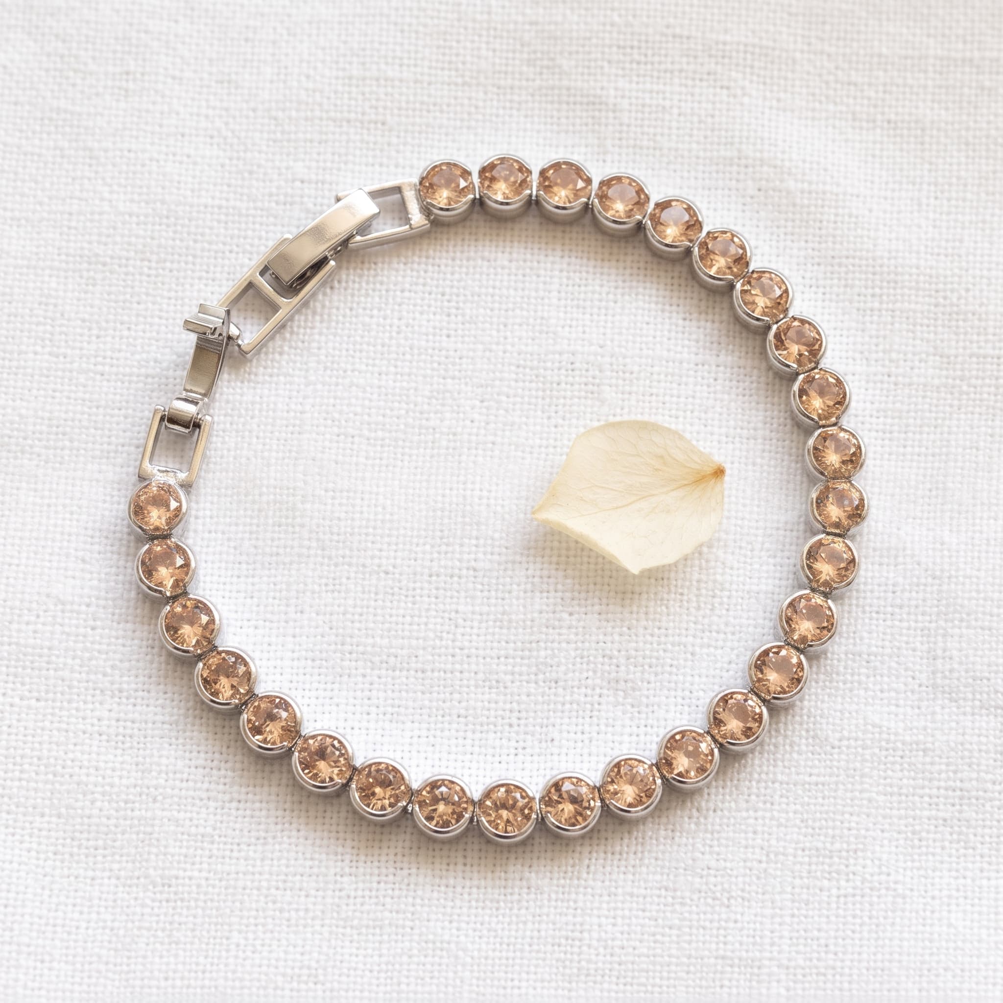 nude stone silver bracelet