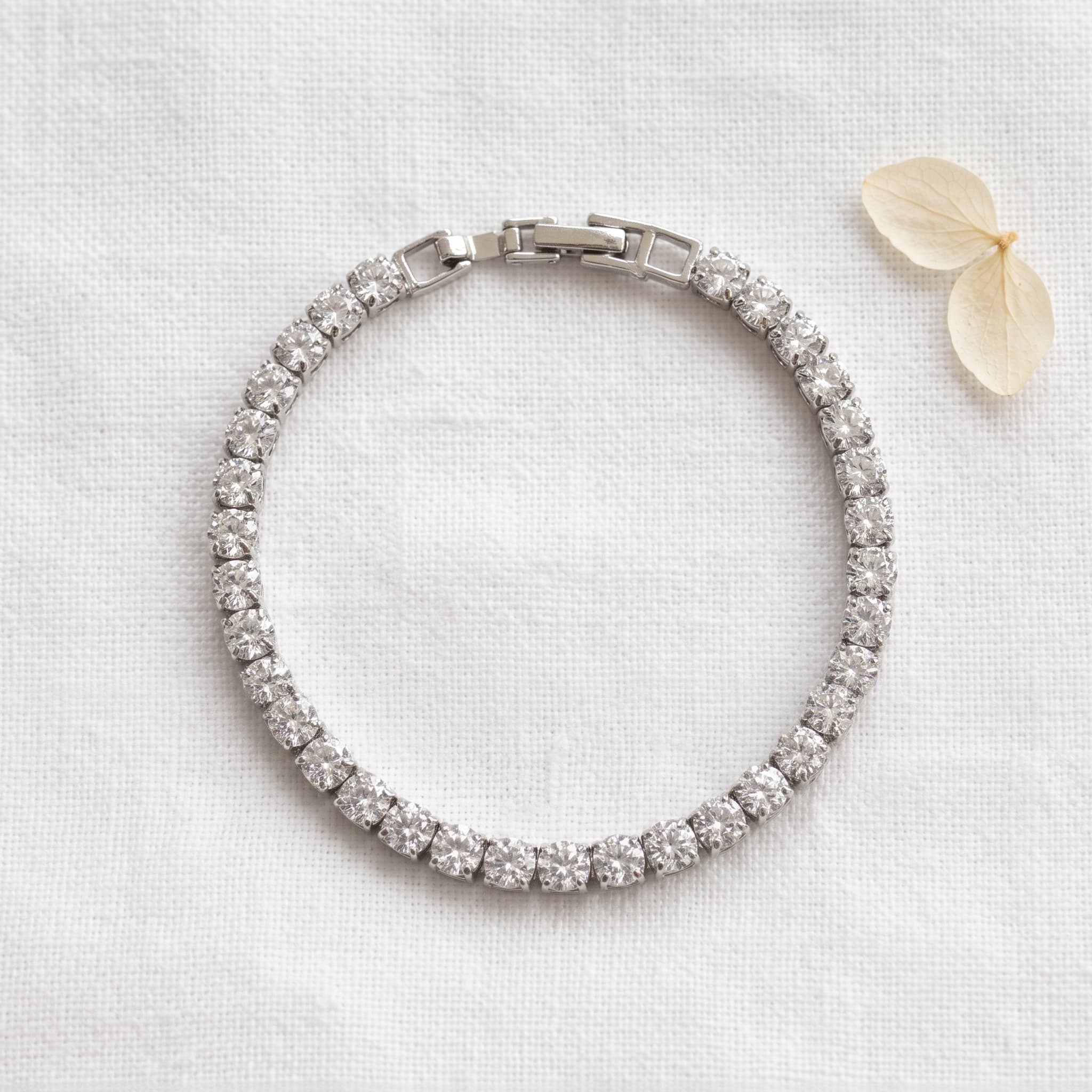 classic silver tennis bracelet