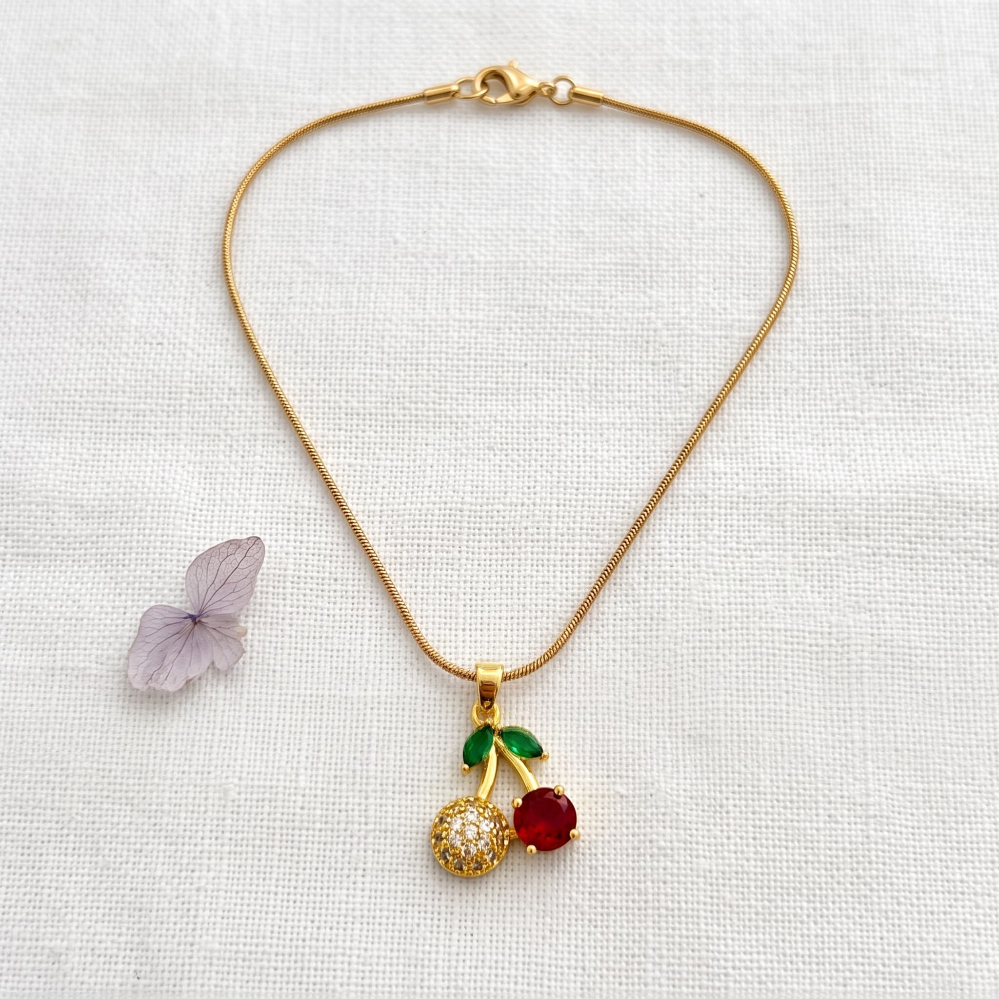 cute cherry drop necklace