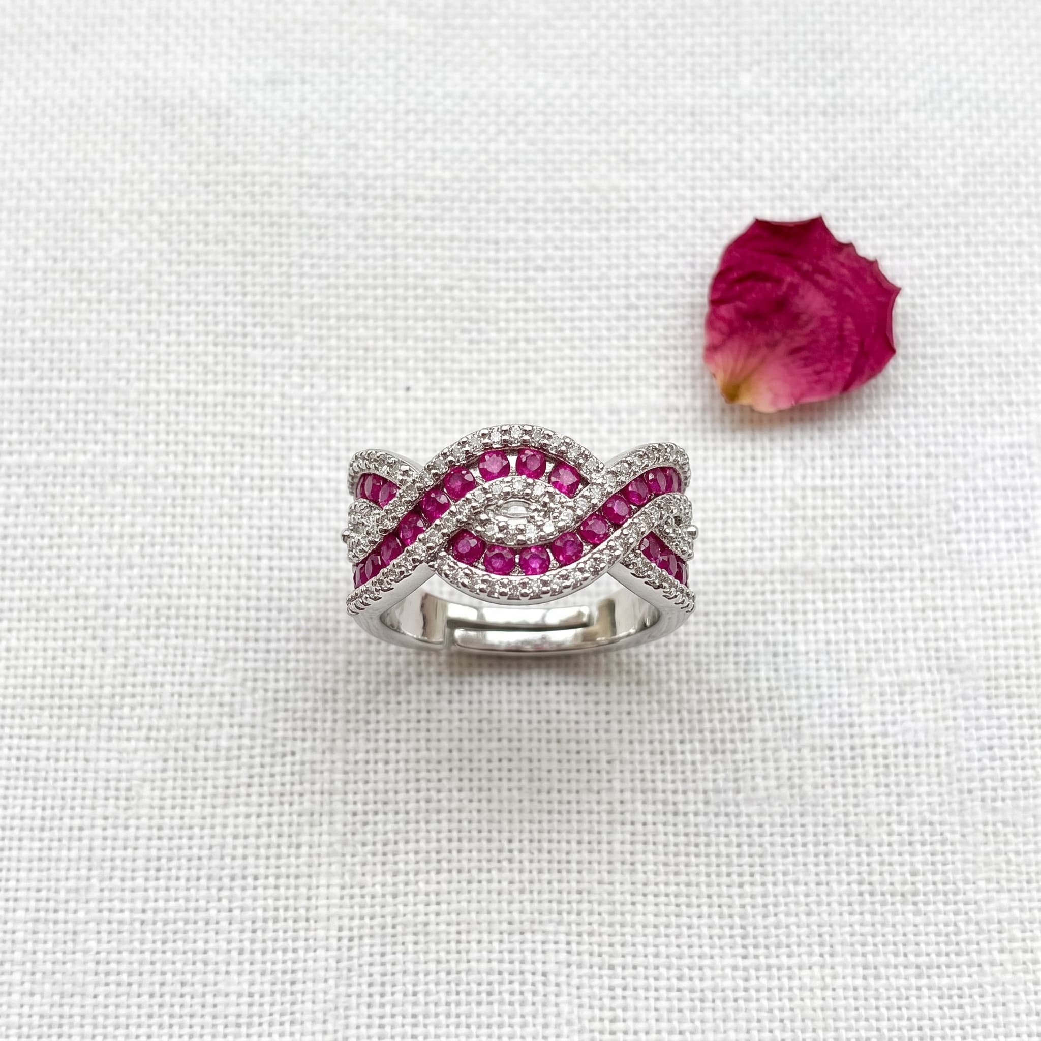 ruby twist adjustable ring
