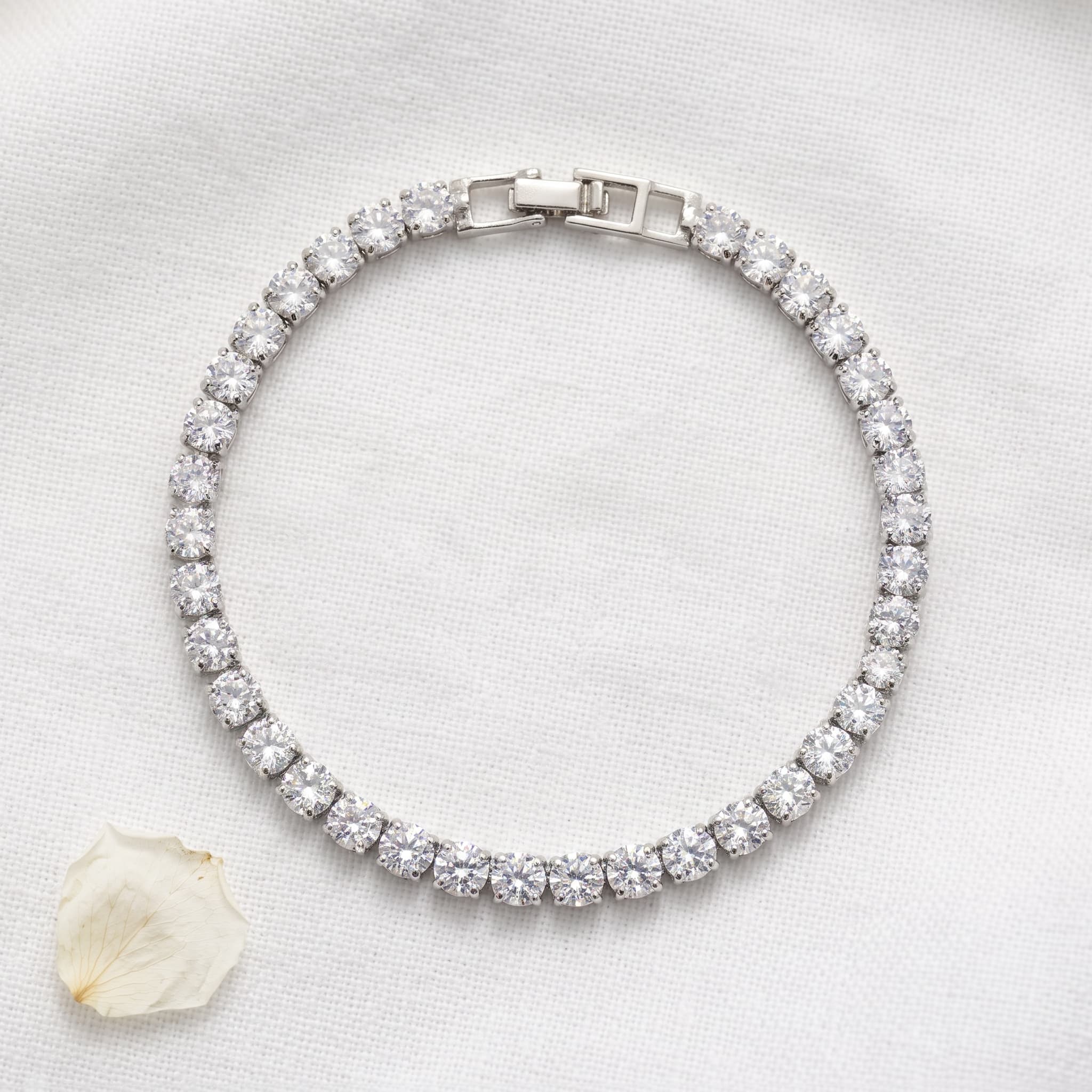 classic silver tennis bracelet