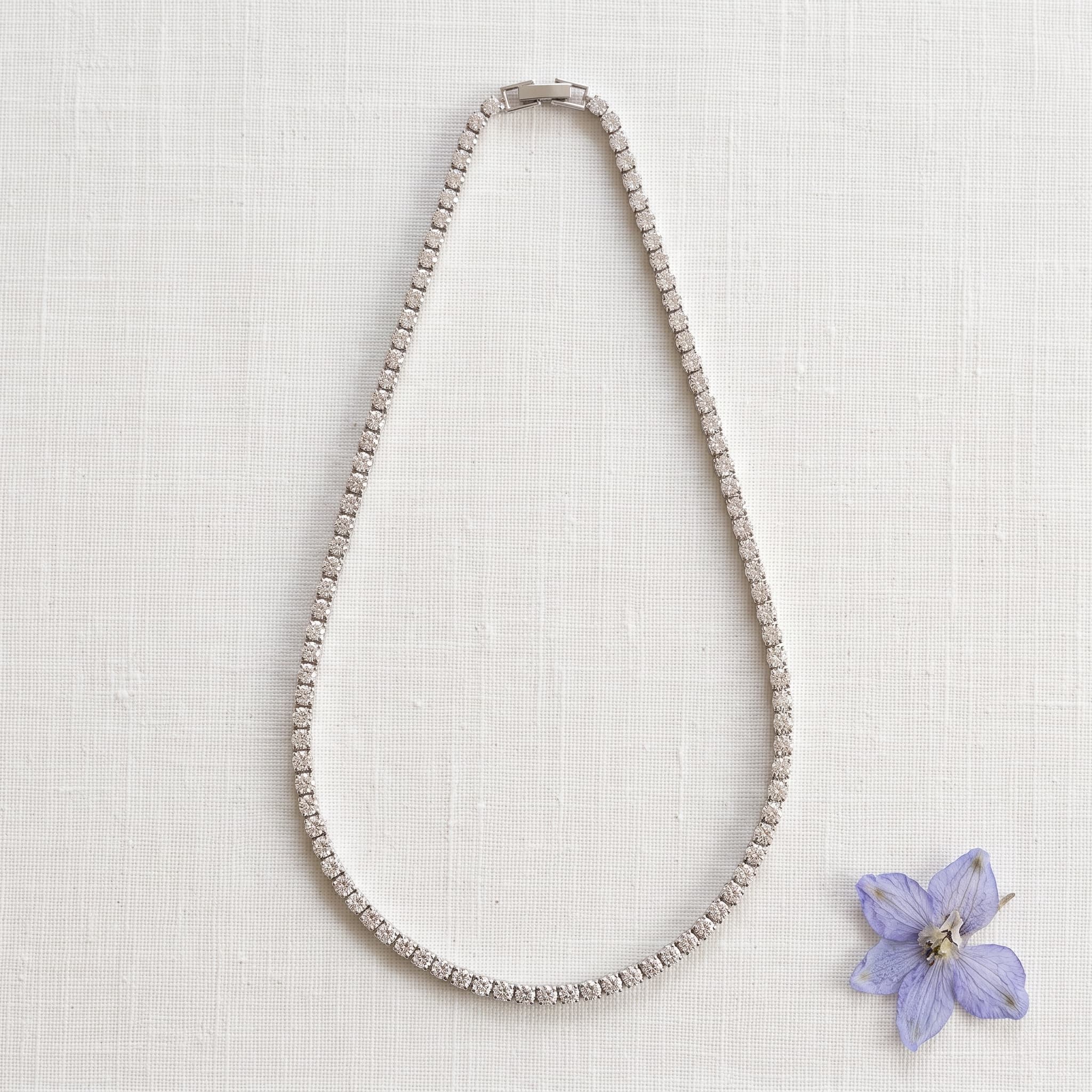 Dipti silver tennis necklace