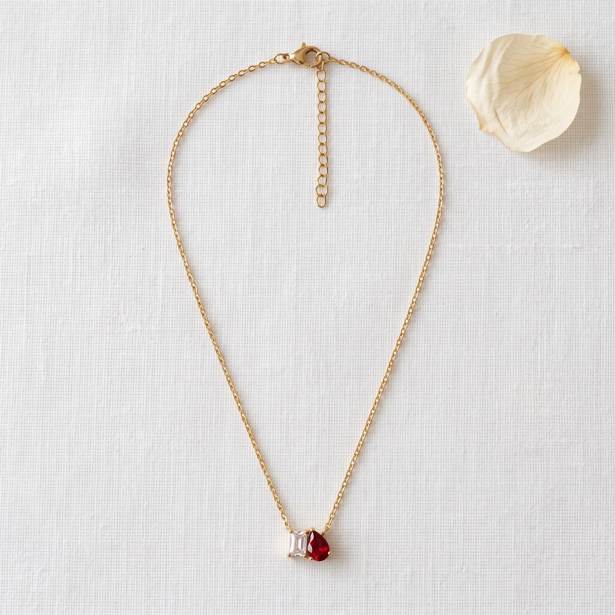 dainty ruby and diamond necklace