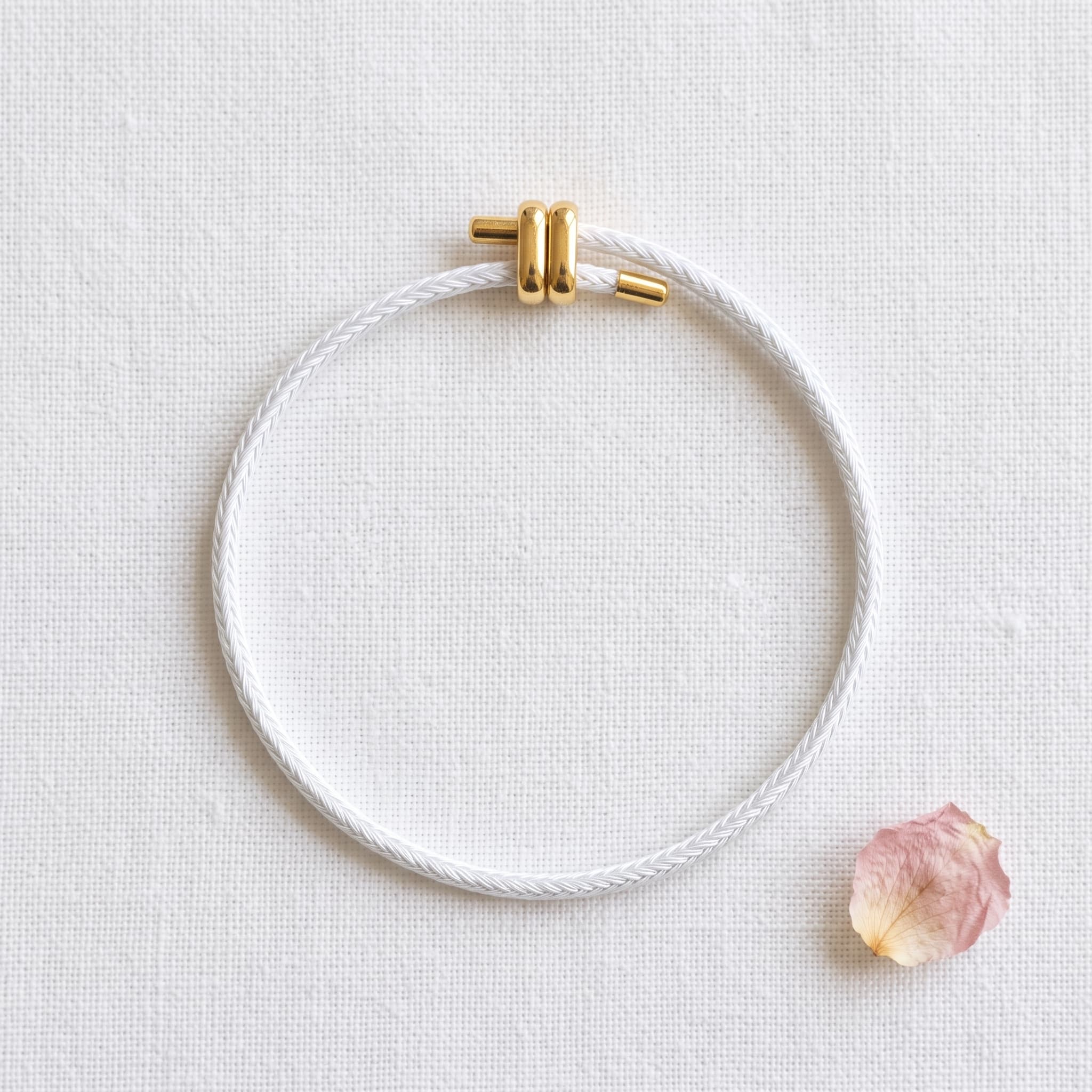 minimal white braided cord bracelet