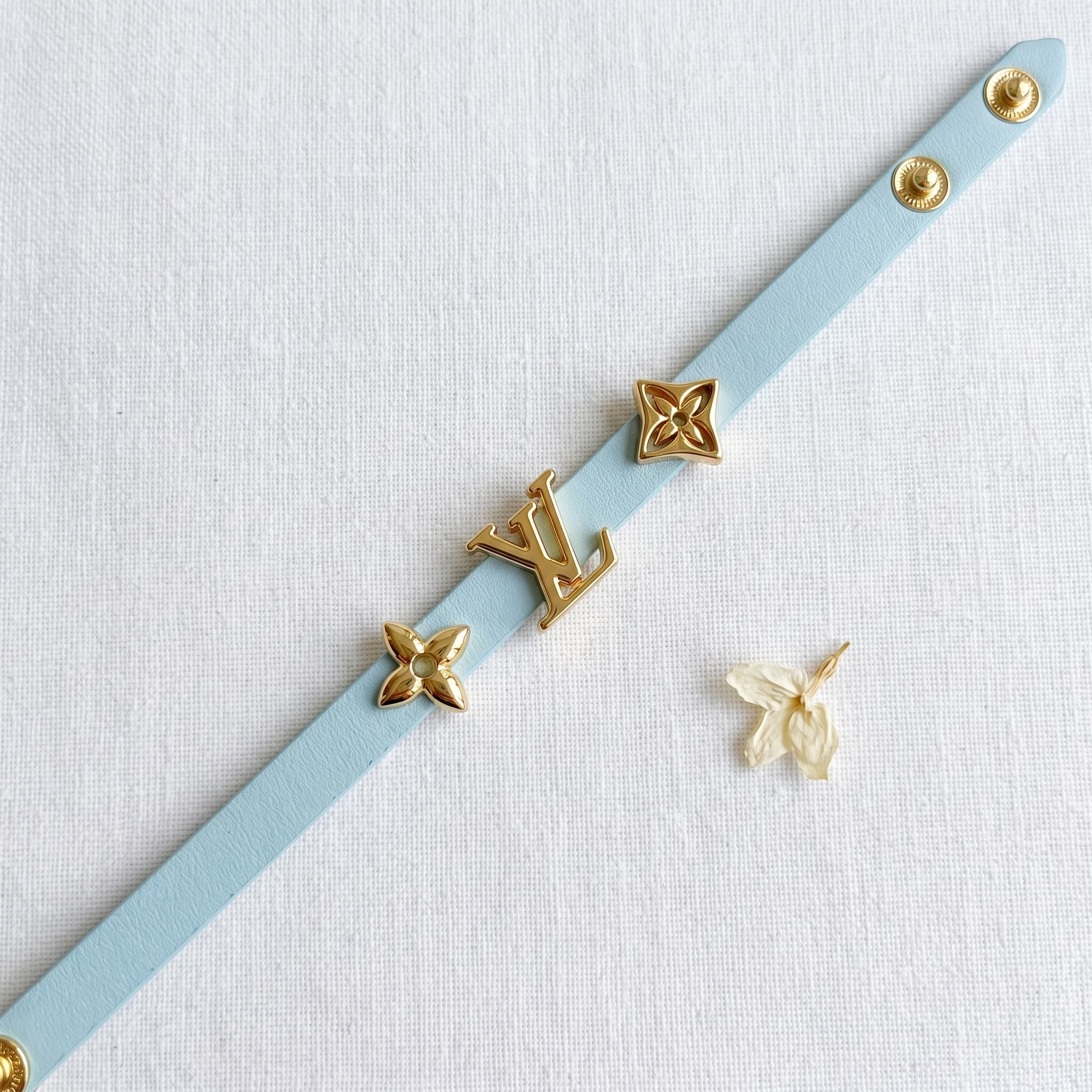 baby blue charm strap bracelet