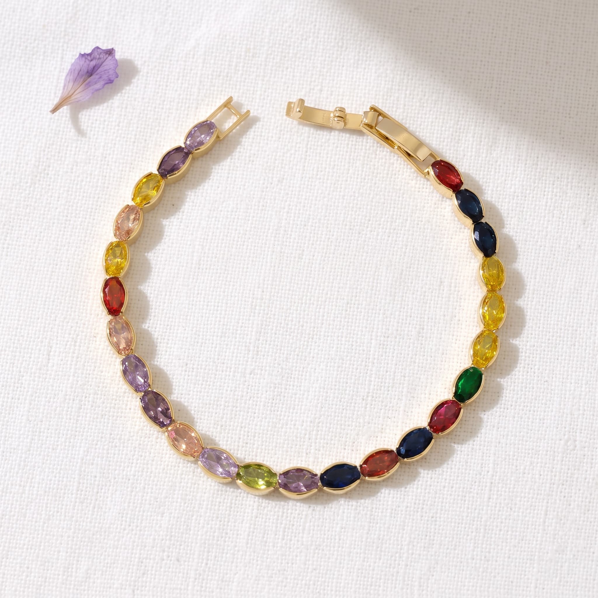 multicolour marquise stone bracelet
