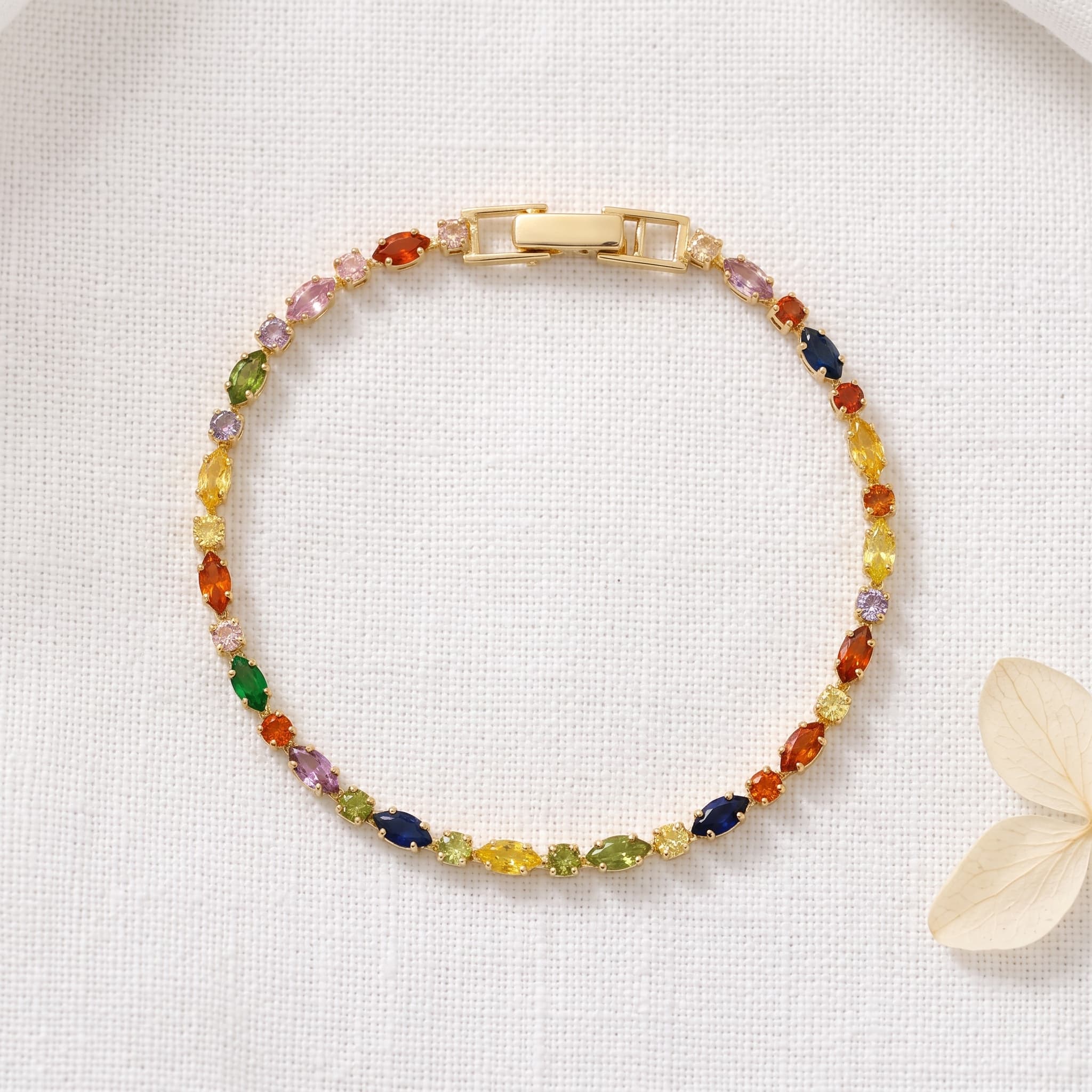 multicolour marquise stone bracelet