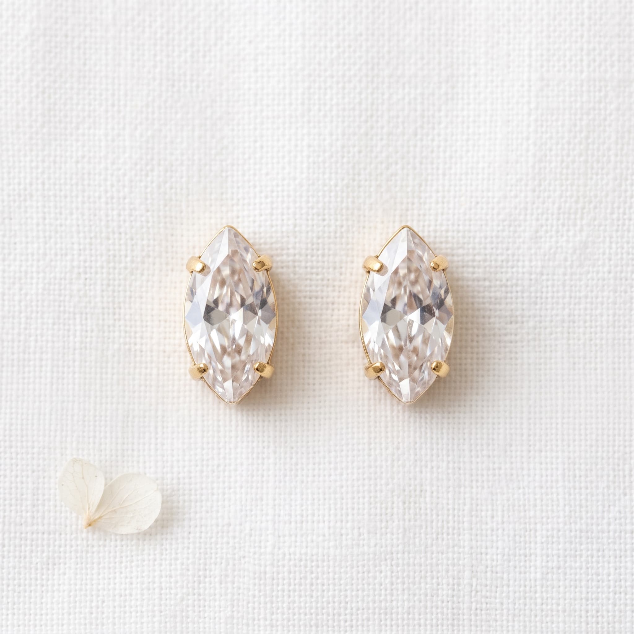 marquise cut crystal studs