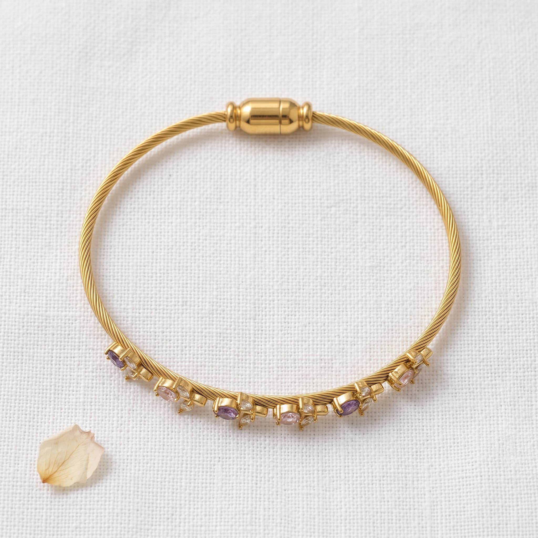 delicate gold floral vine bracelet
