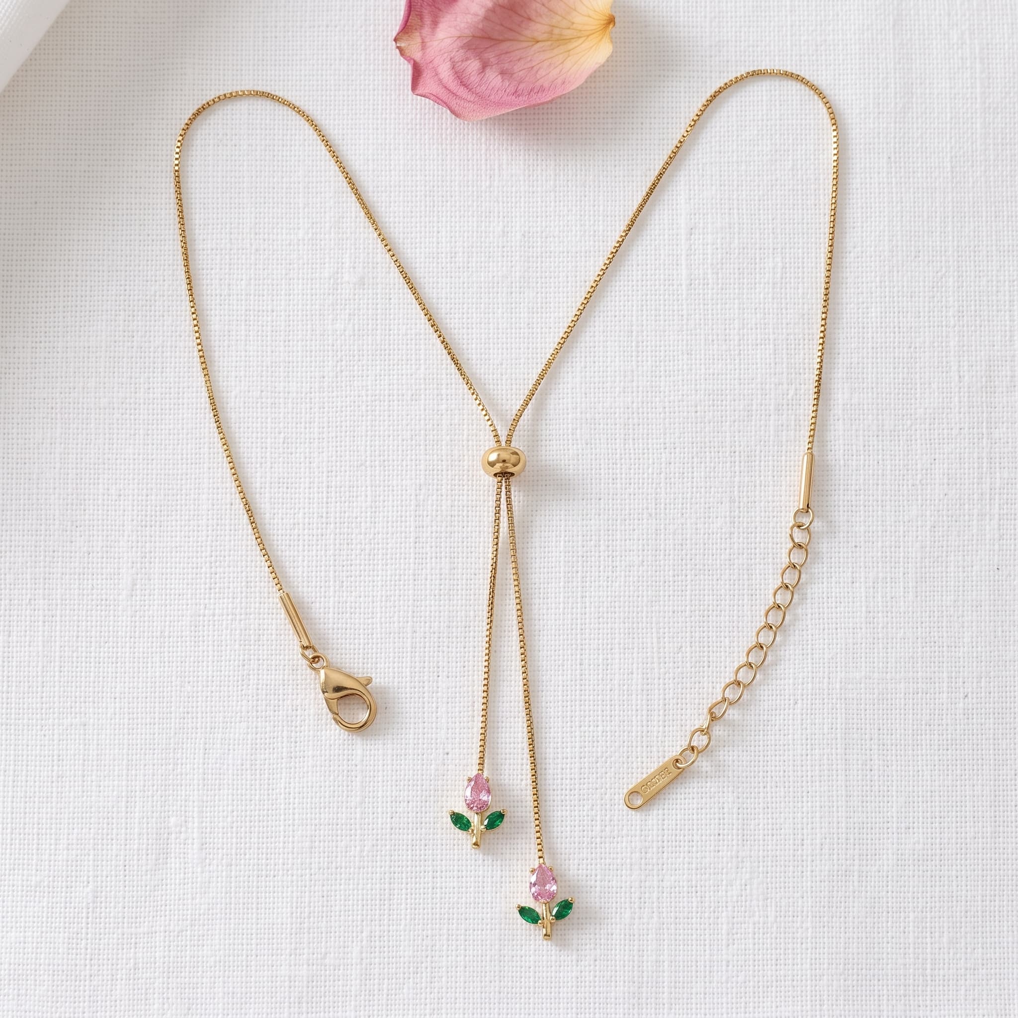 dainty tulip adjustable lariat