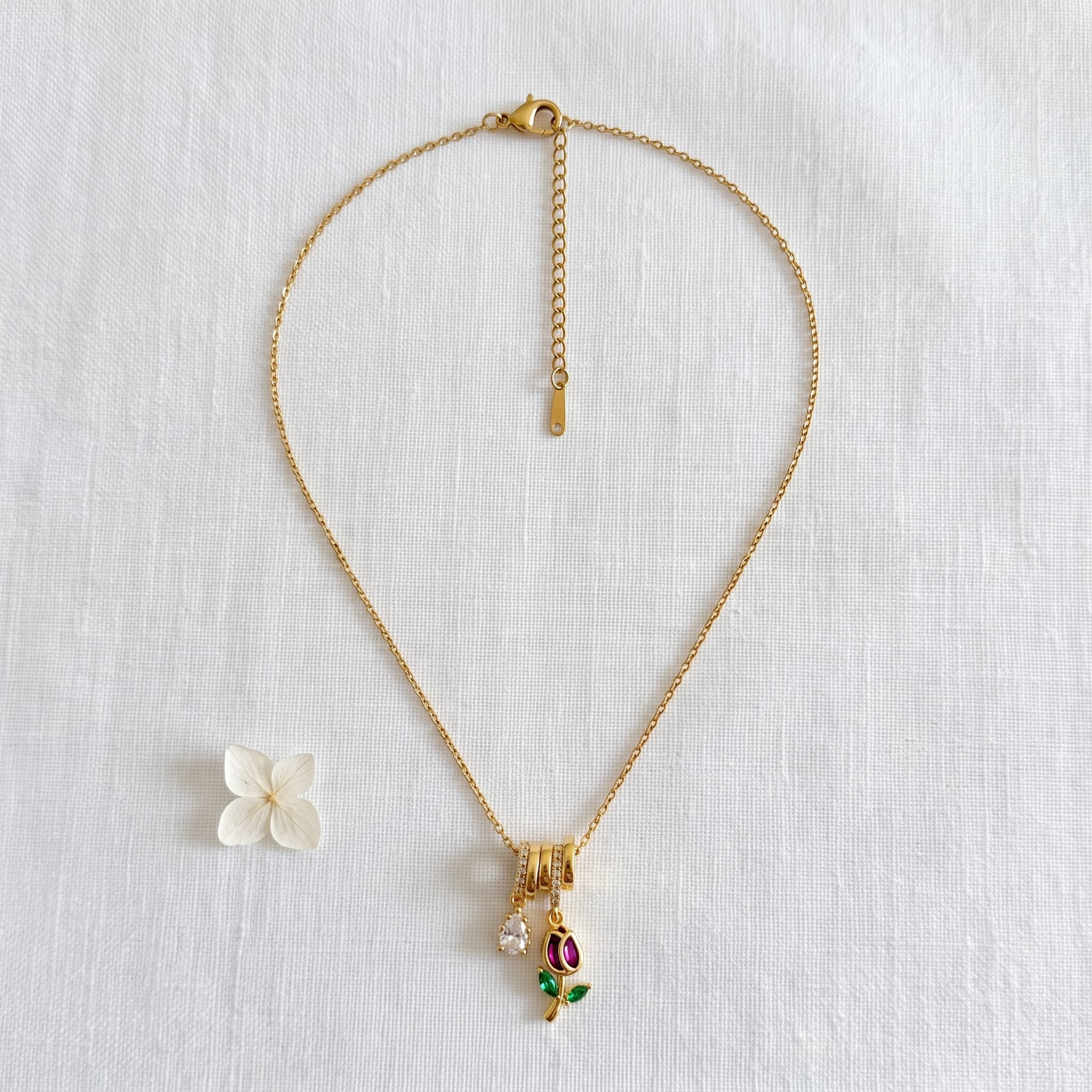 dainty tulip charm pendant