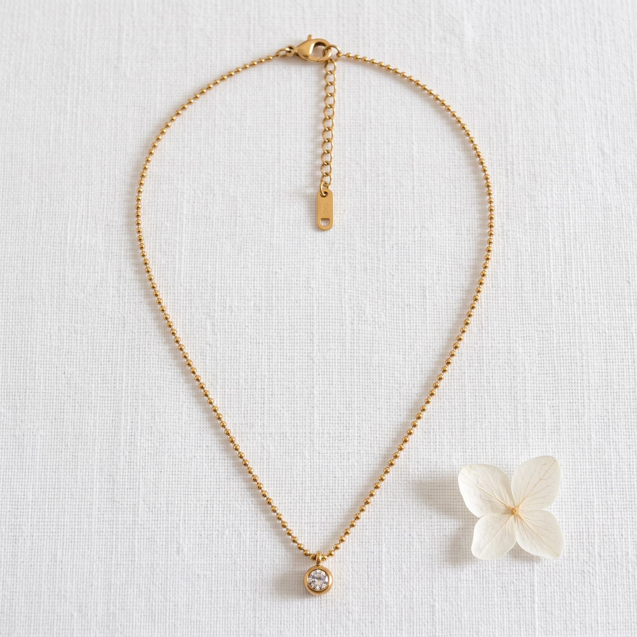 dainty crystal bead necklace