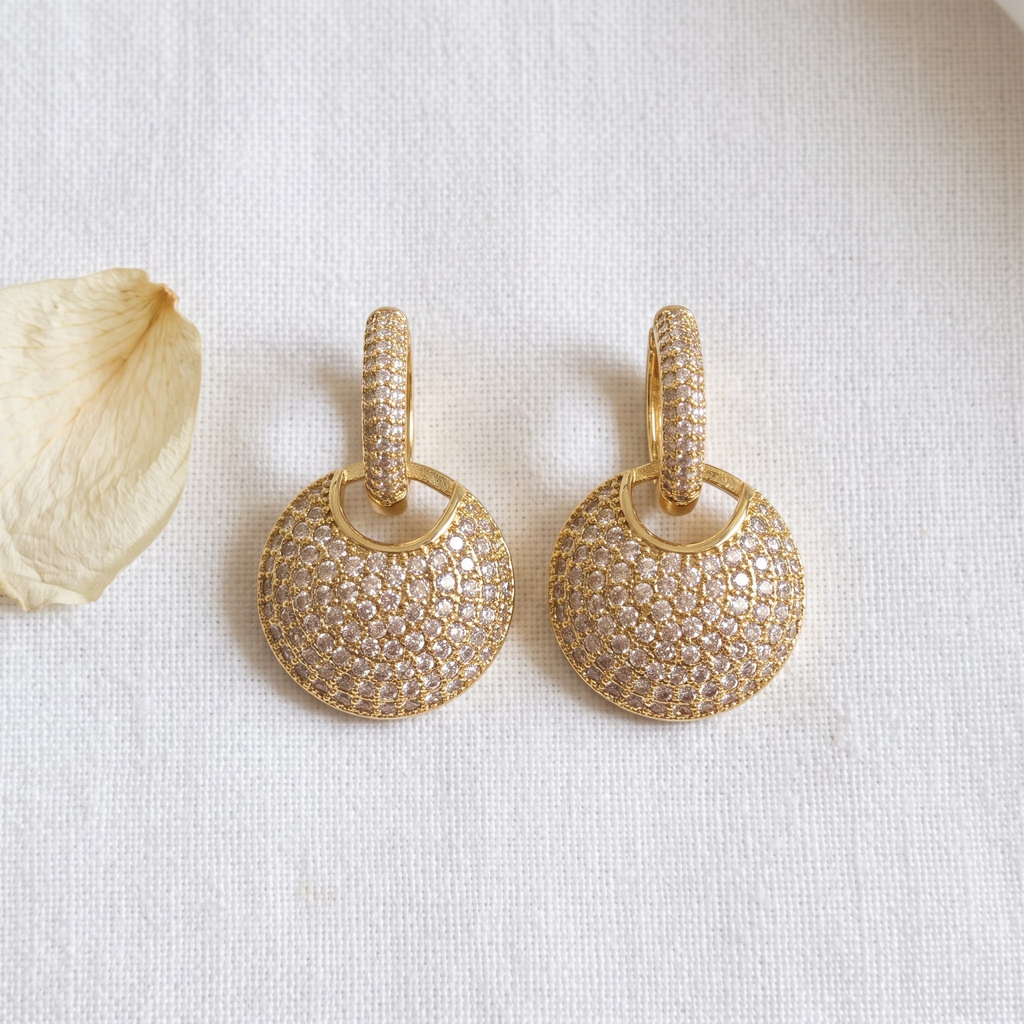 sparkly pave circle hoops