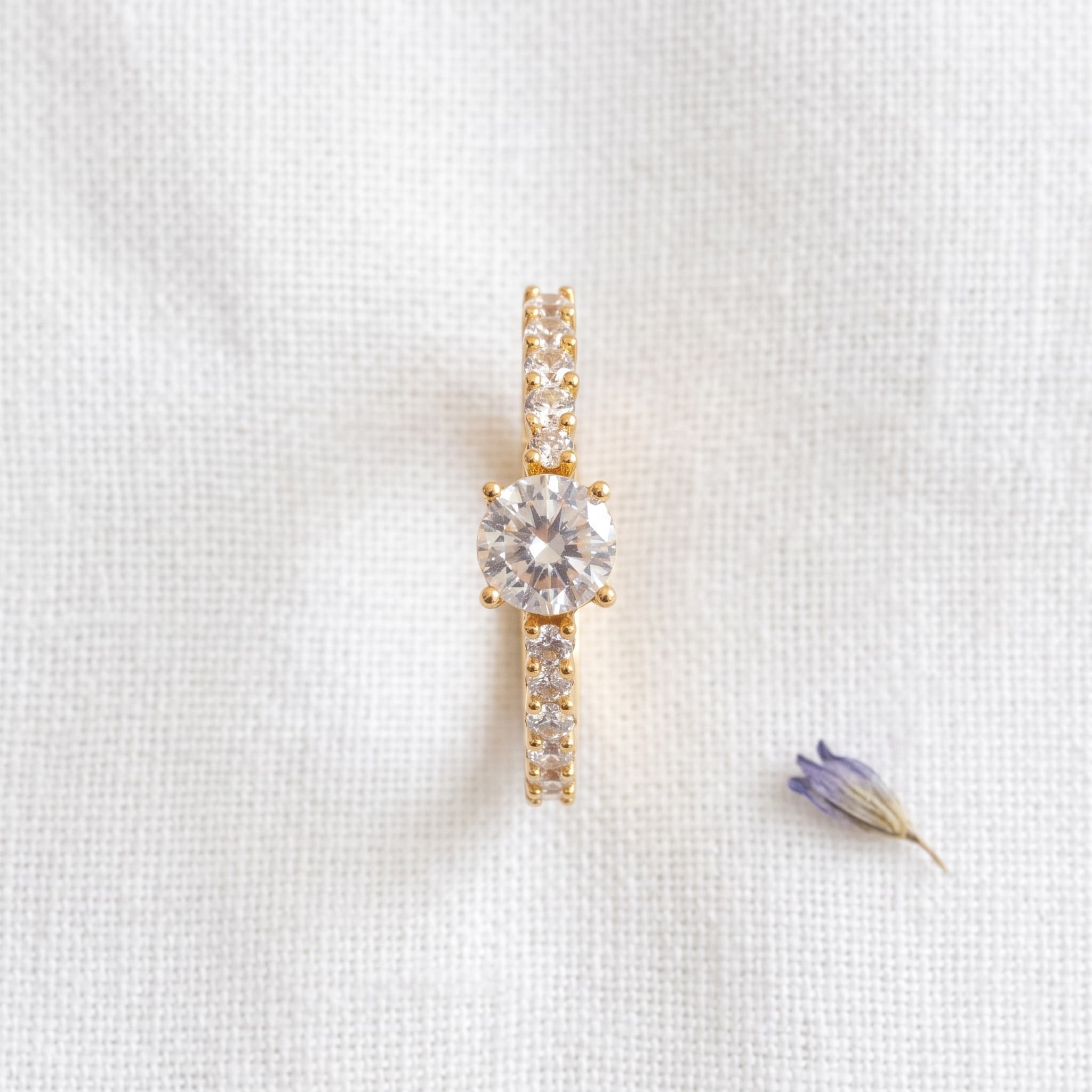 classic crystal band ring