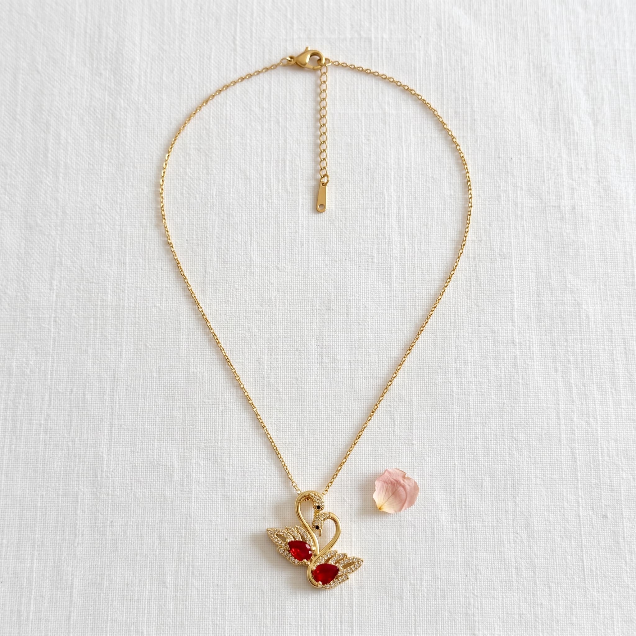 ruby swan pendant necklace