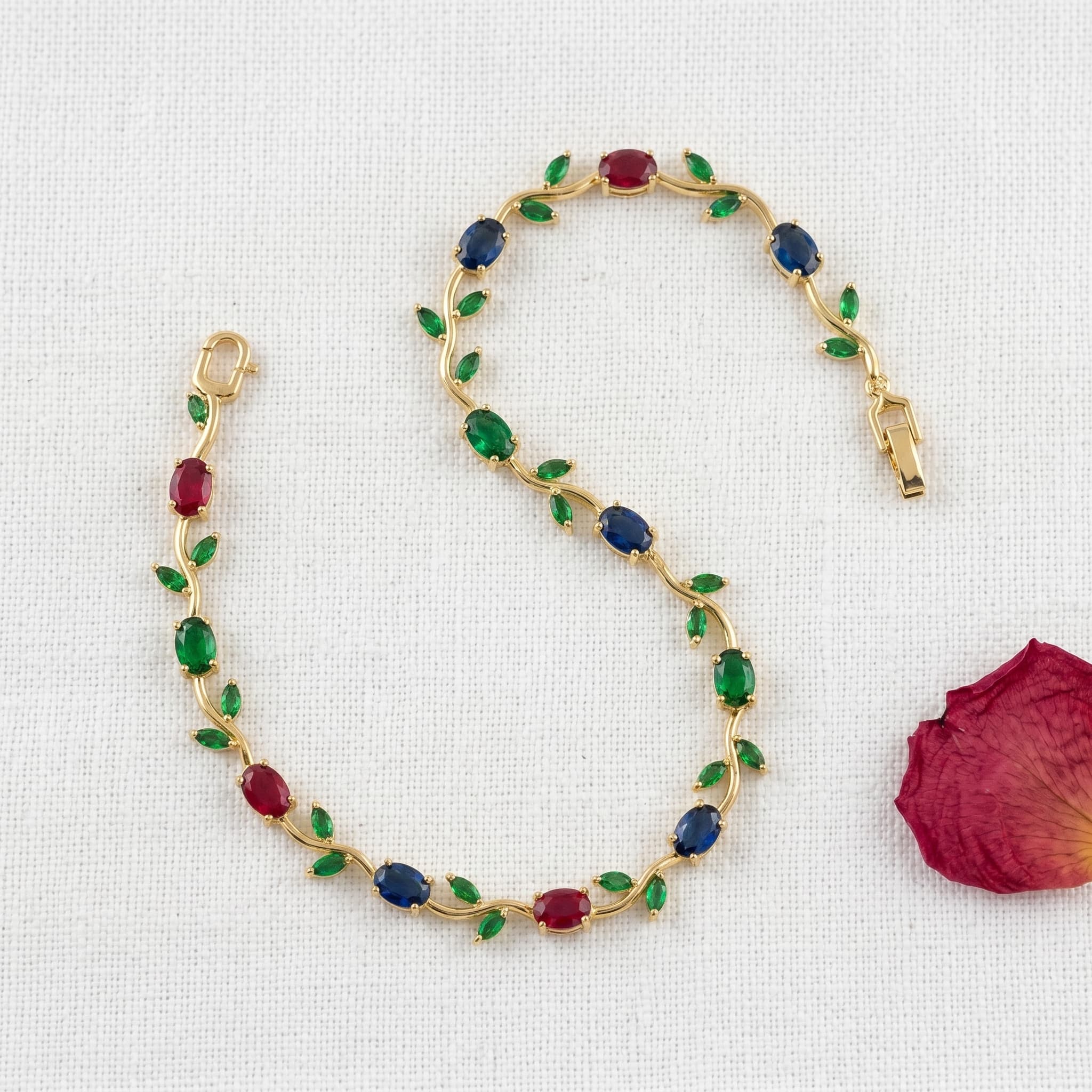 multicolour vine charm bracelet