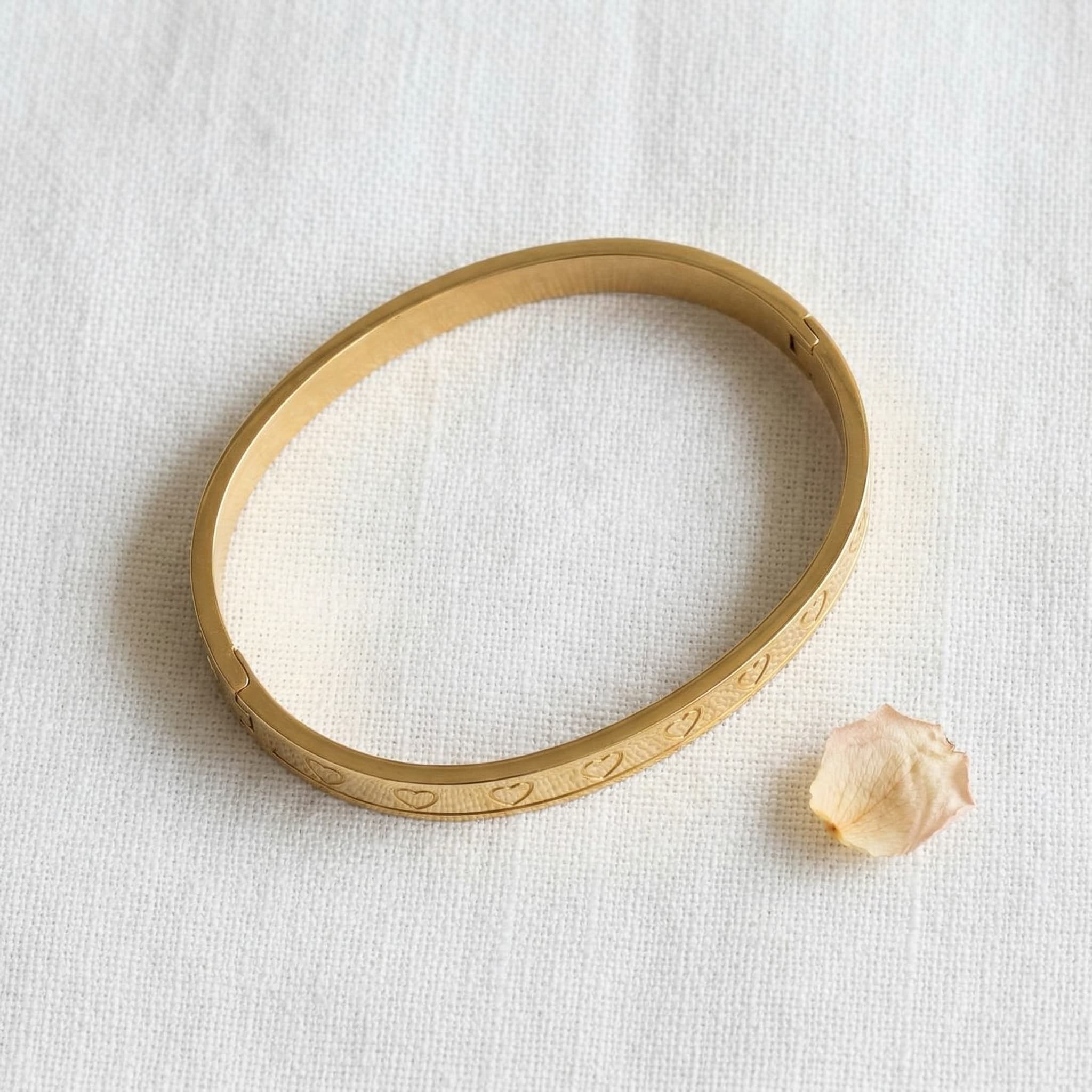 little hearts gold cuff