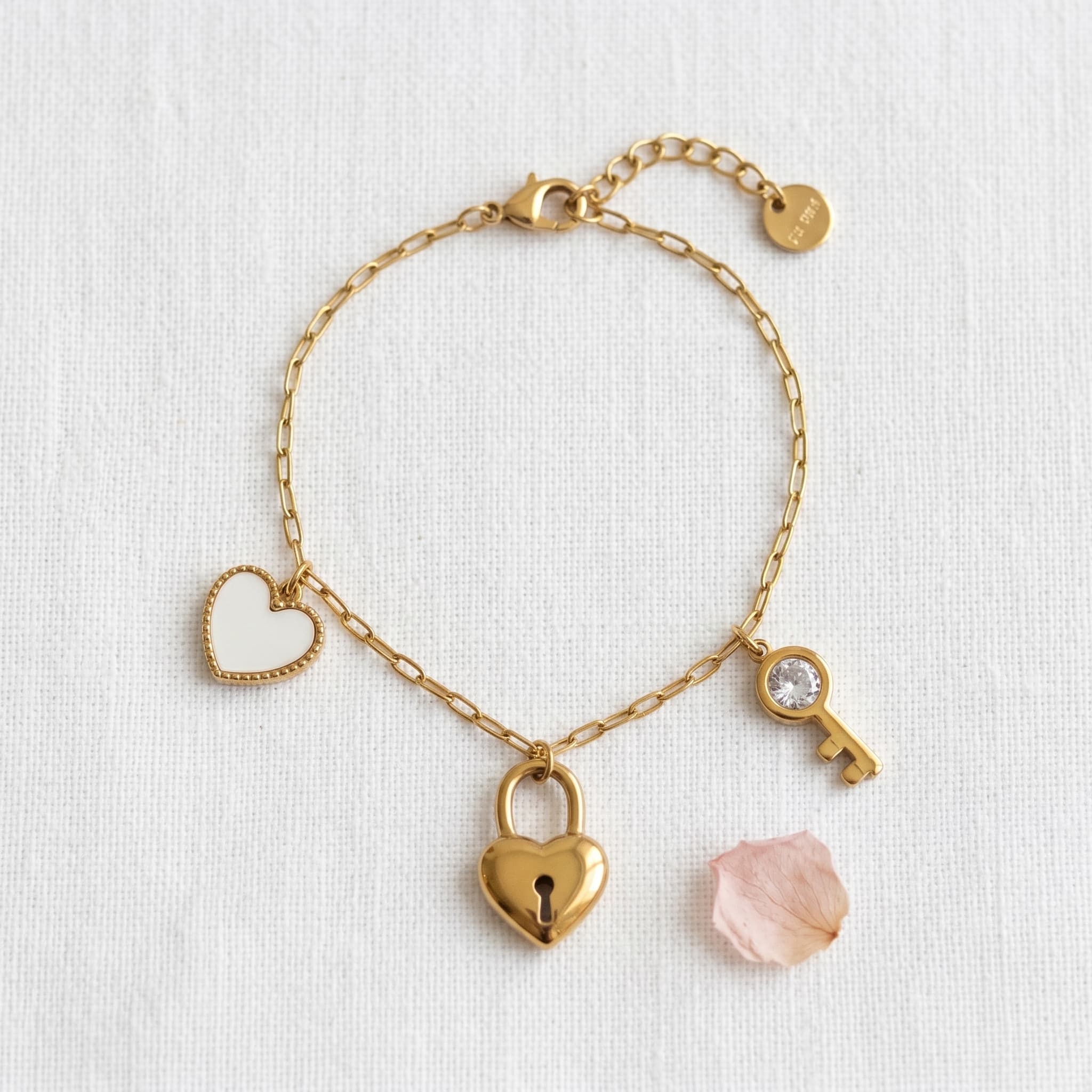 heart and key charm bracelet