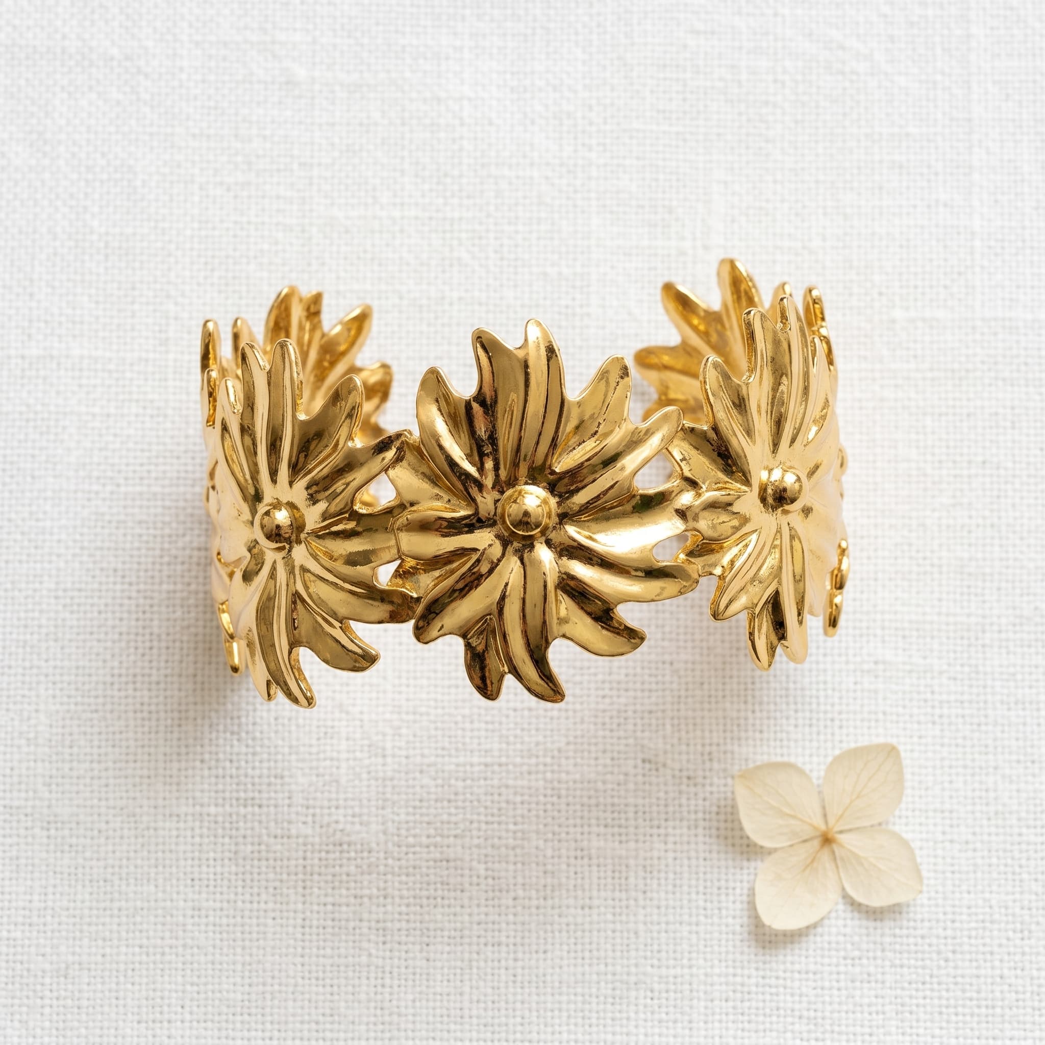 golden floral cuff