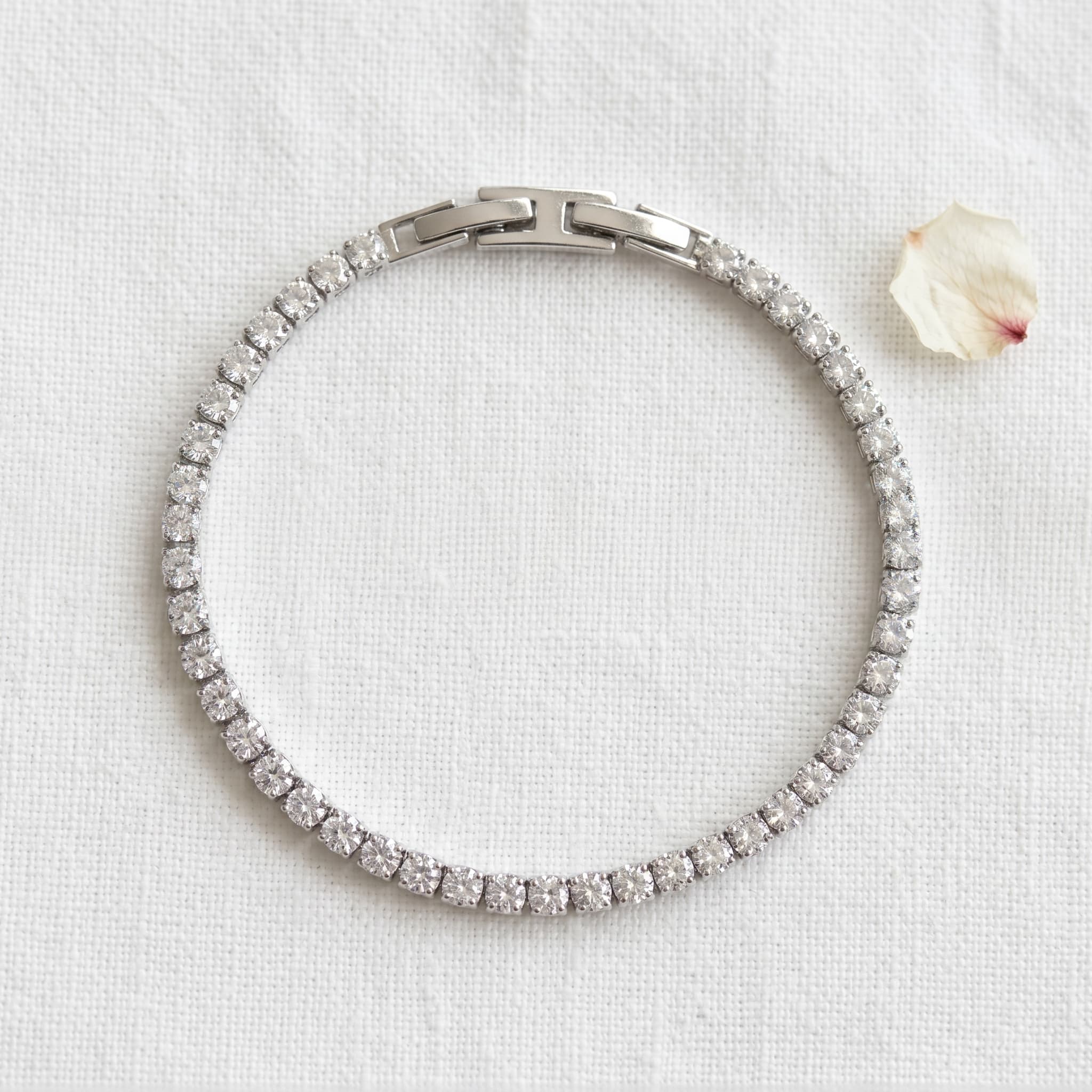 classic silver tennis bracelet